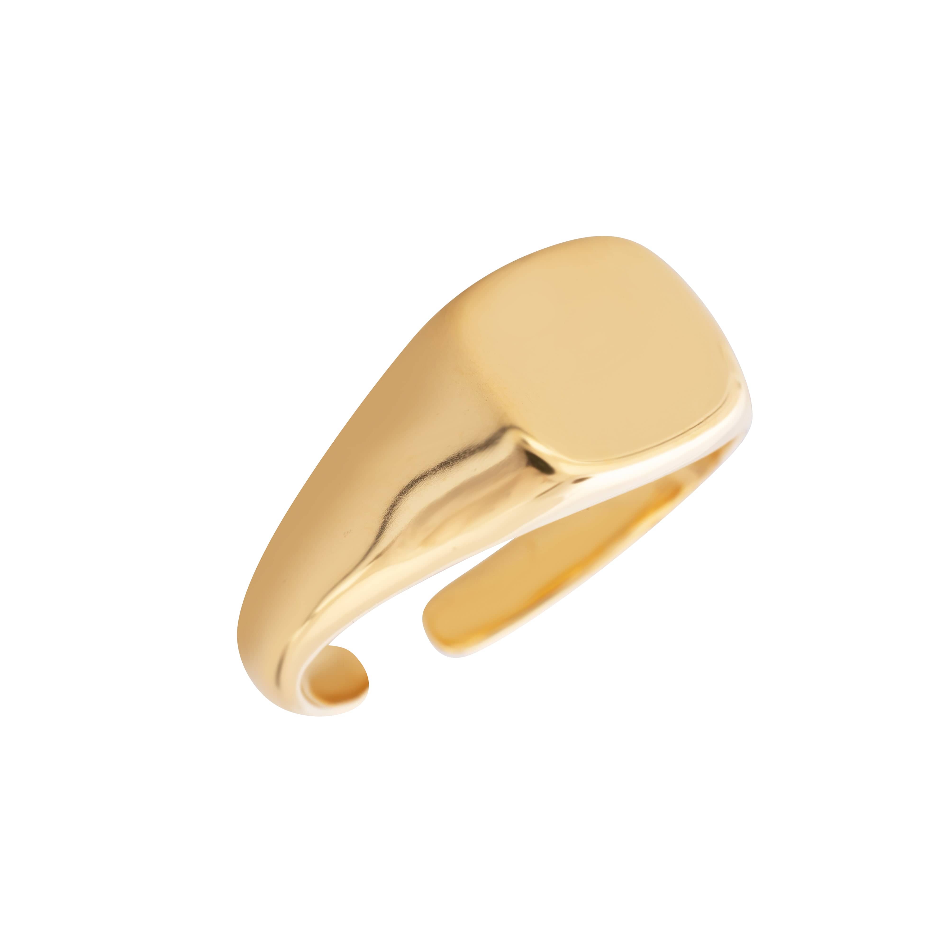 ACCIAIO 316L ANELLO ORO ANELLO RETTANGOLO LISCIO