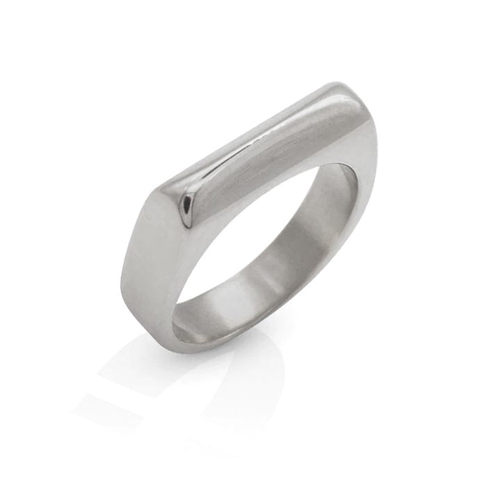 ACCIAIO 316L ANELLO SILVER ANELLO BARRETTA SPESSA MINIMAL