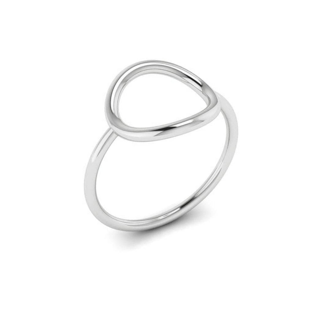 ACCIAIO 316L ANELLO SILVER ANELLO GEOMETRICO CERCHIO MINIMAL