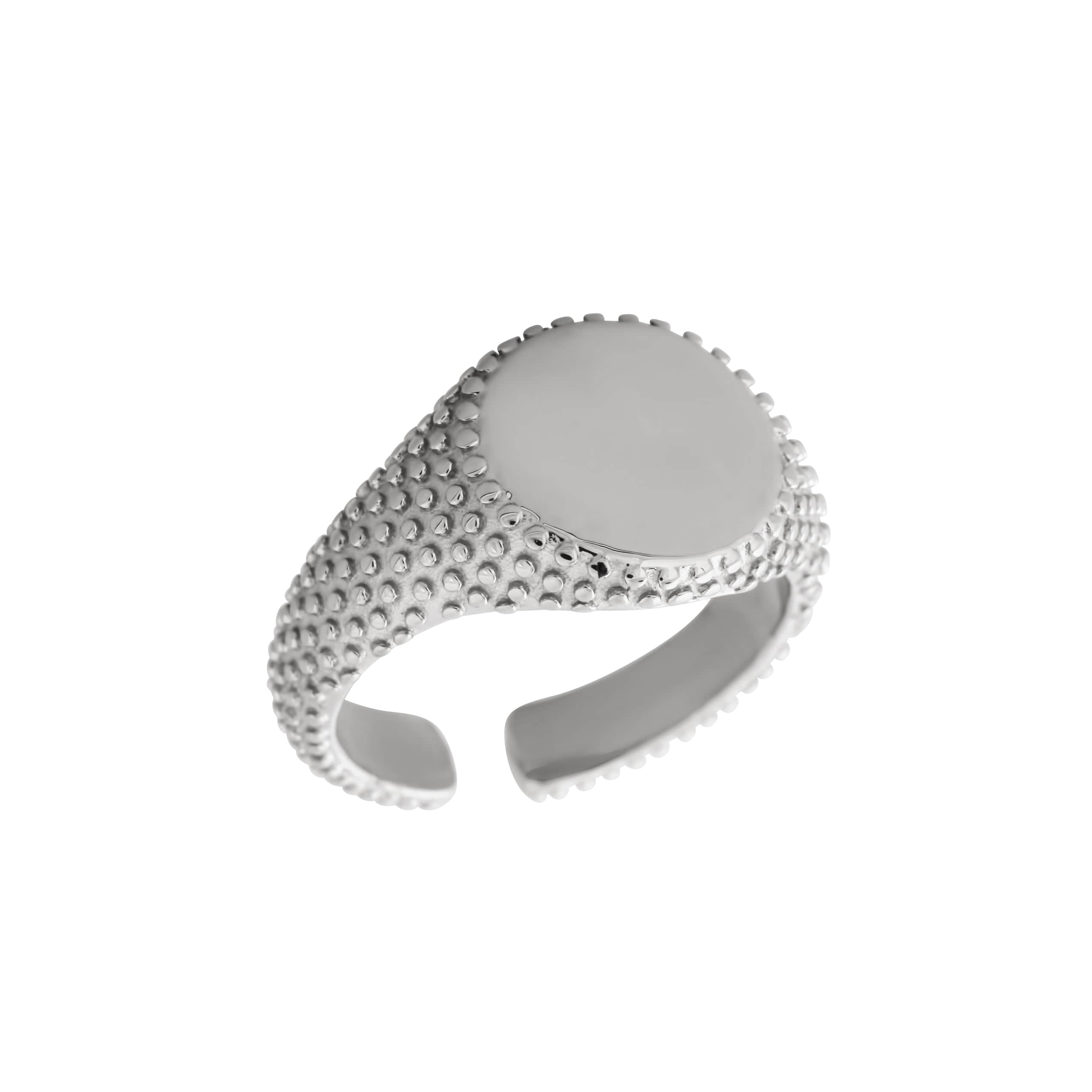 ACCIAIO 316L ANELLO SILVER ANELLO PUNTINATO CERCHIO LISCIO