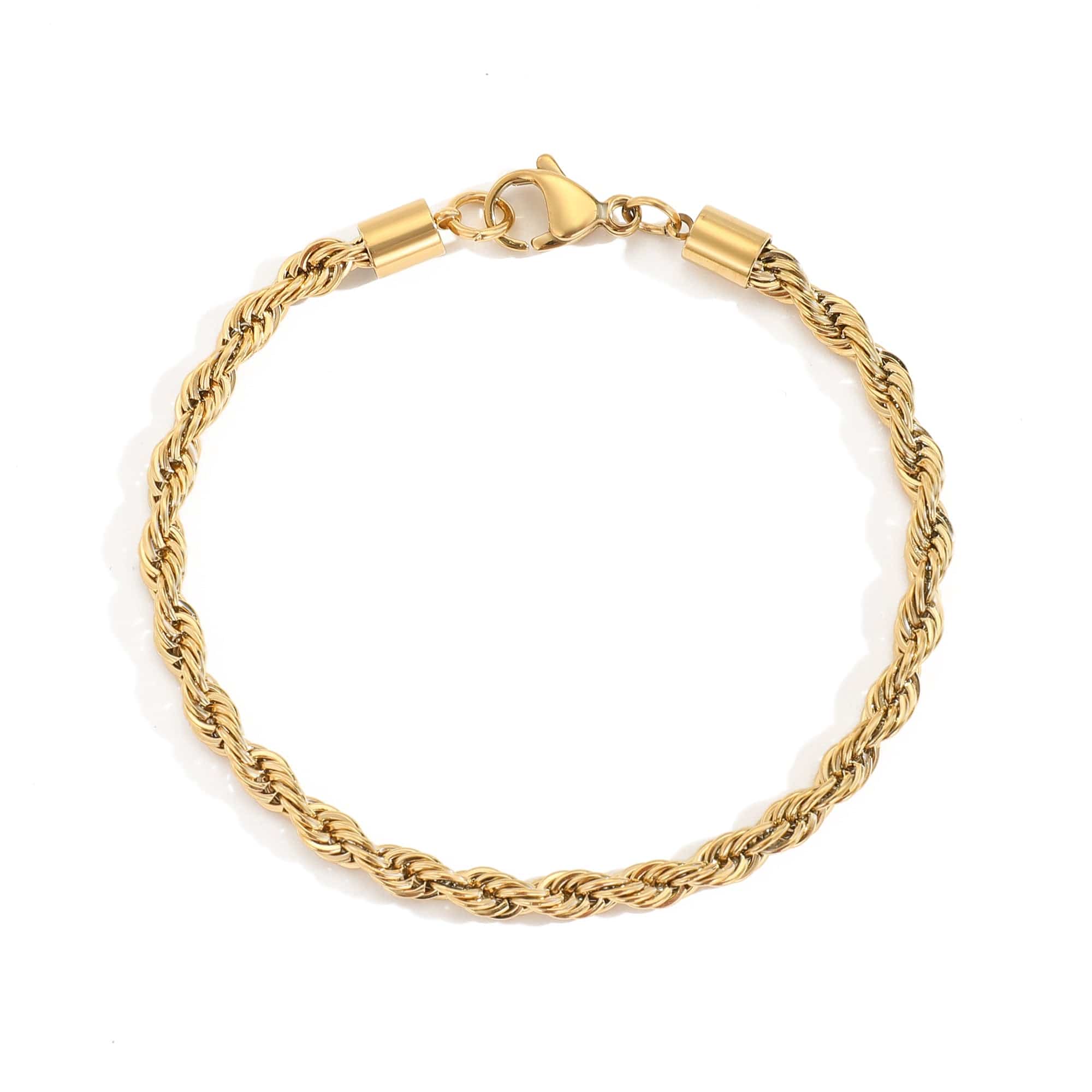 ACCIAIO 316L BRACCIALETTI BRACCIALE CATENA TORCHON DIAMANTATA Ø 4mm