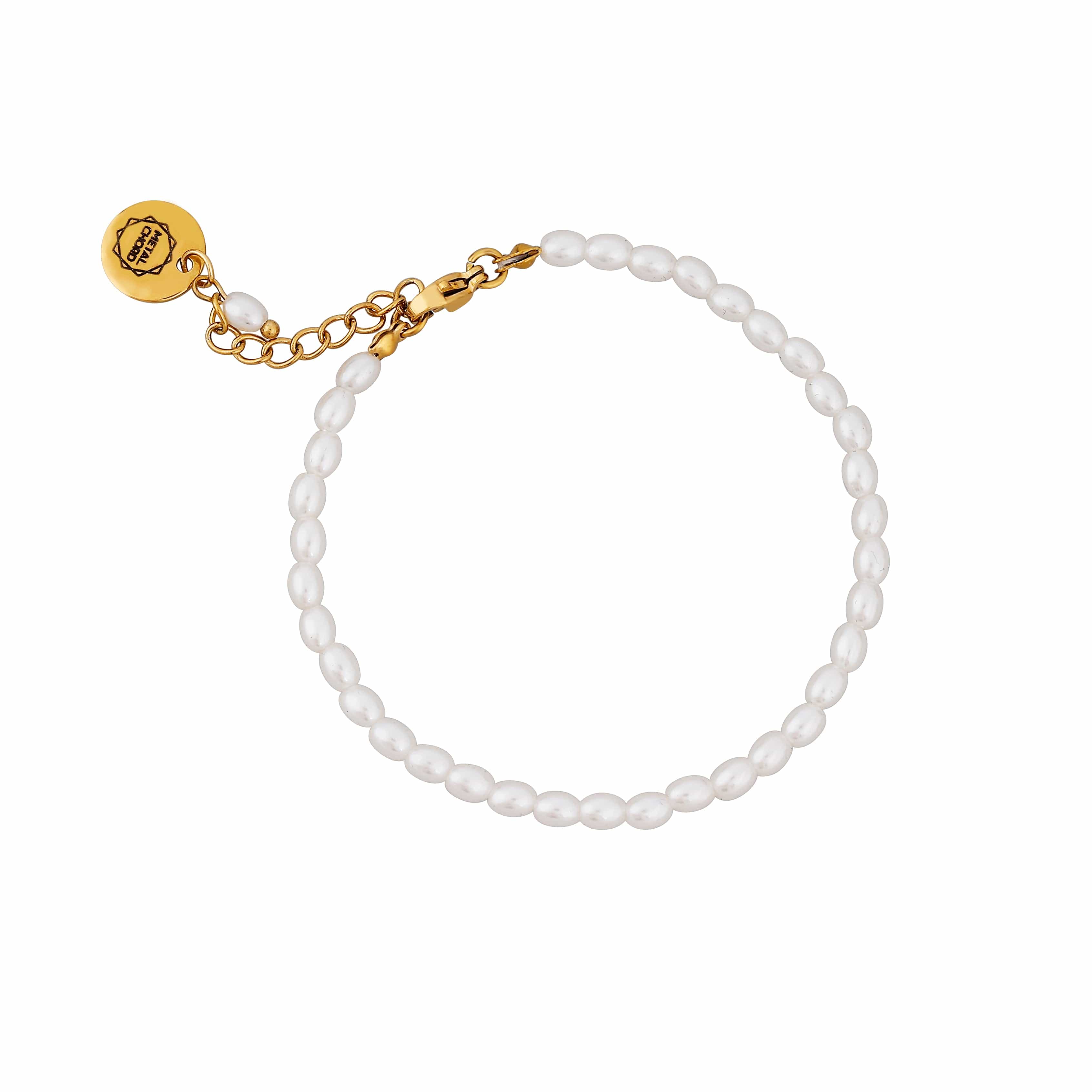 ACCIAIO 316L BRACCIALETTI BRACCIALE FILO PERLA OVALE