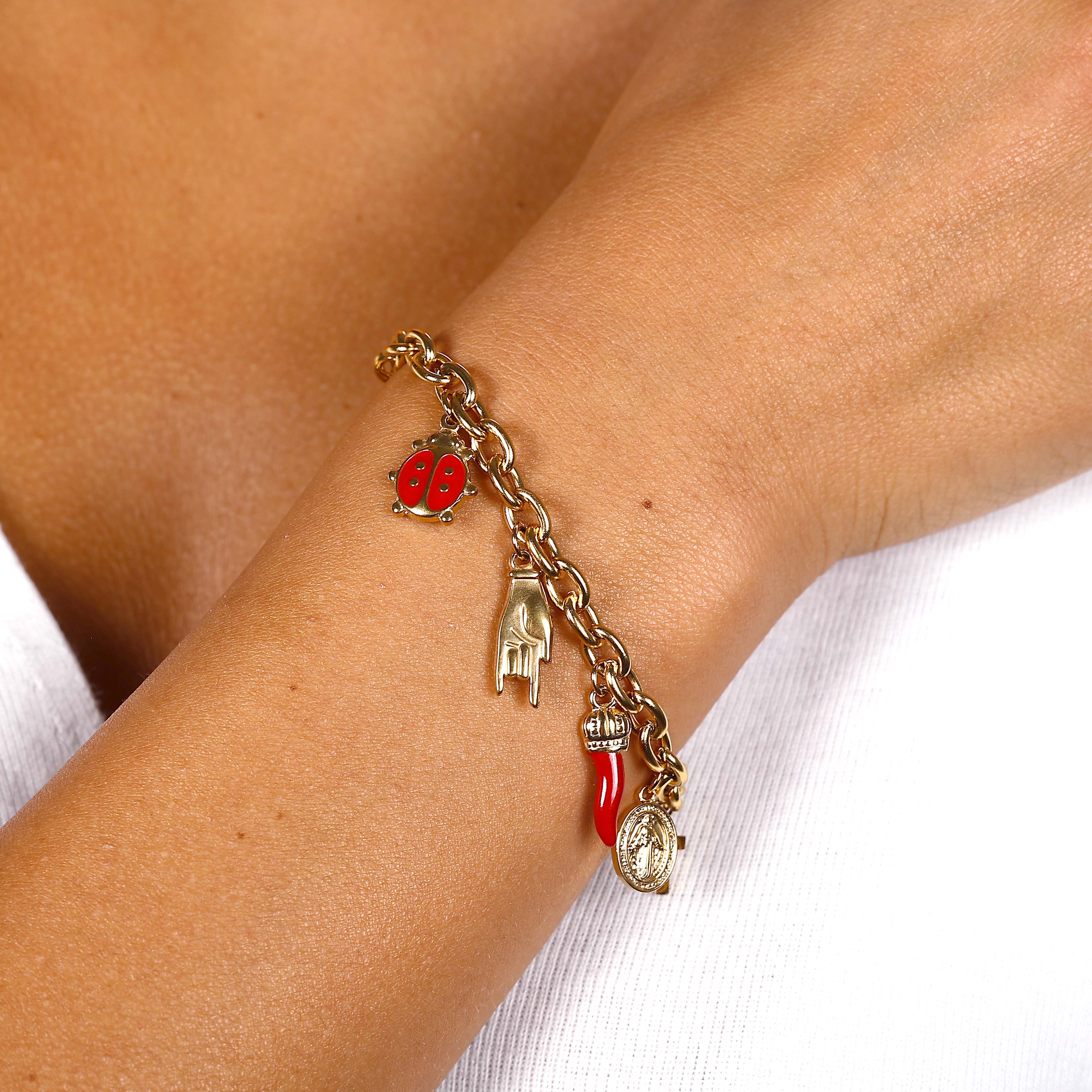 ACCIAIO 316L BRACCIALETTI BRACCIALE PENDENTI ANTISF*GA SMALTATI