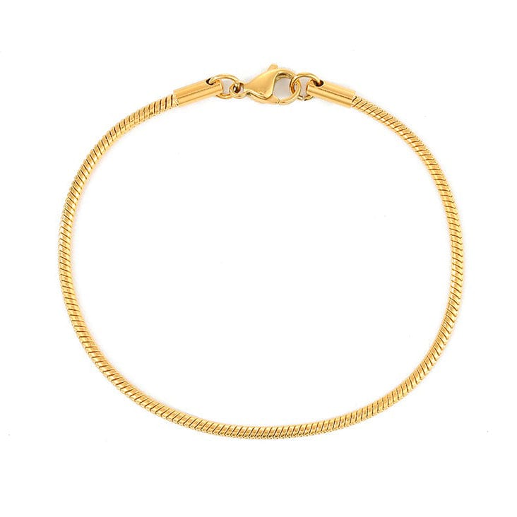 ACCIAIO 316L BRACCIALETTI ORO BRACCIALE SNAKE ROUND Ø 2mm