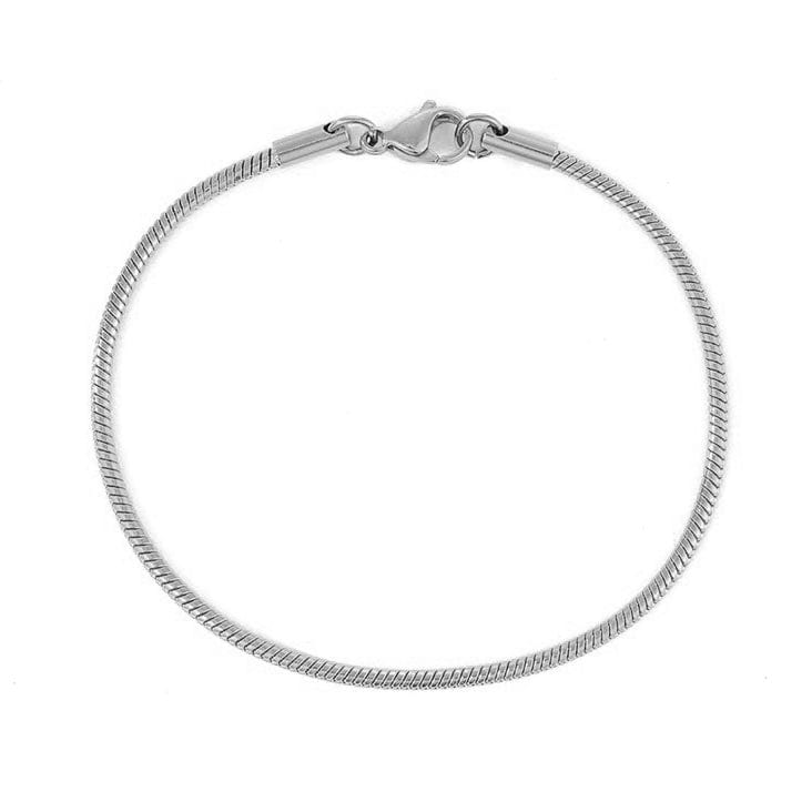 ACCIAIO 316L BRACCIALETTI SILVER BRACCIALE SNAKE ROUND Ø 2mm