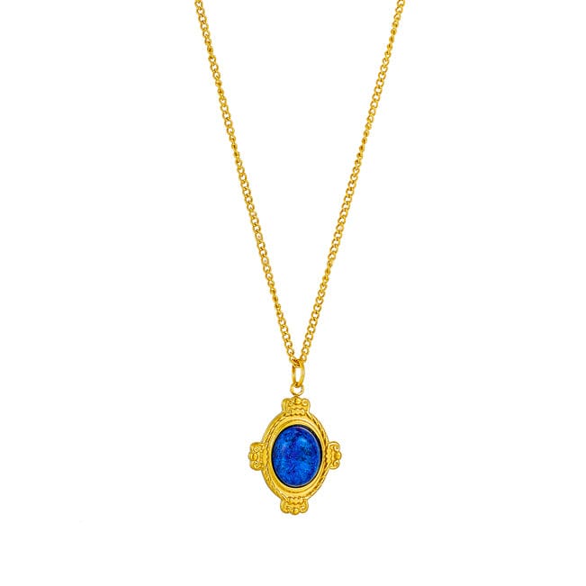 ACCIAIO 316L COLLANA COLLANA CAMEO RESINA BLU