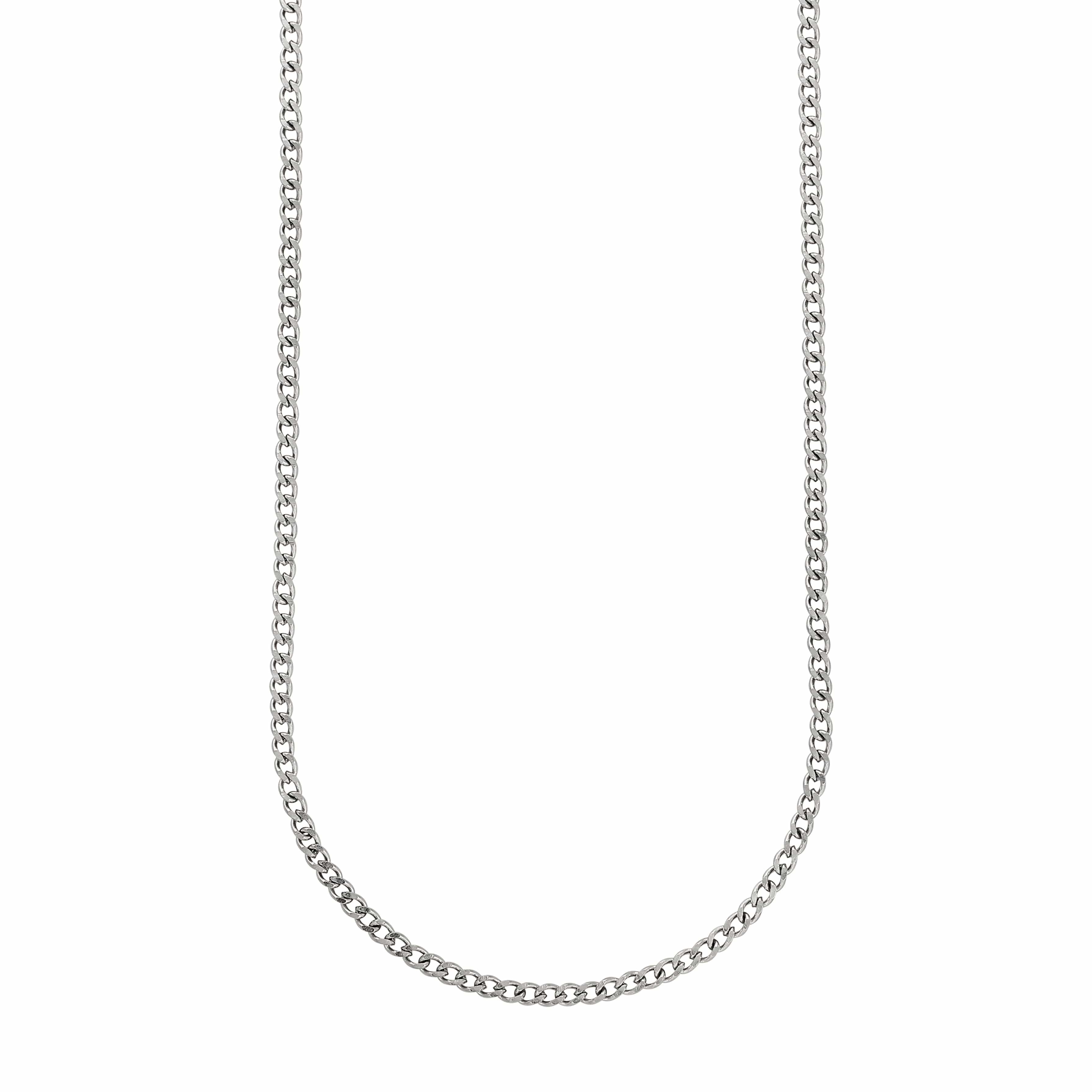 ACCIAIO 316L COLLANA COLLANA CATENA BARBAZZALE PIATTA Ø 3mm