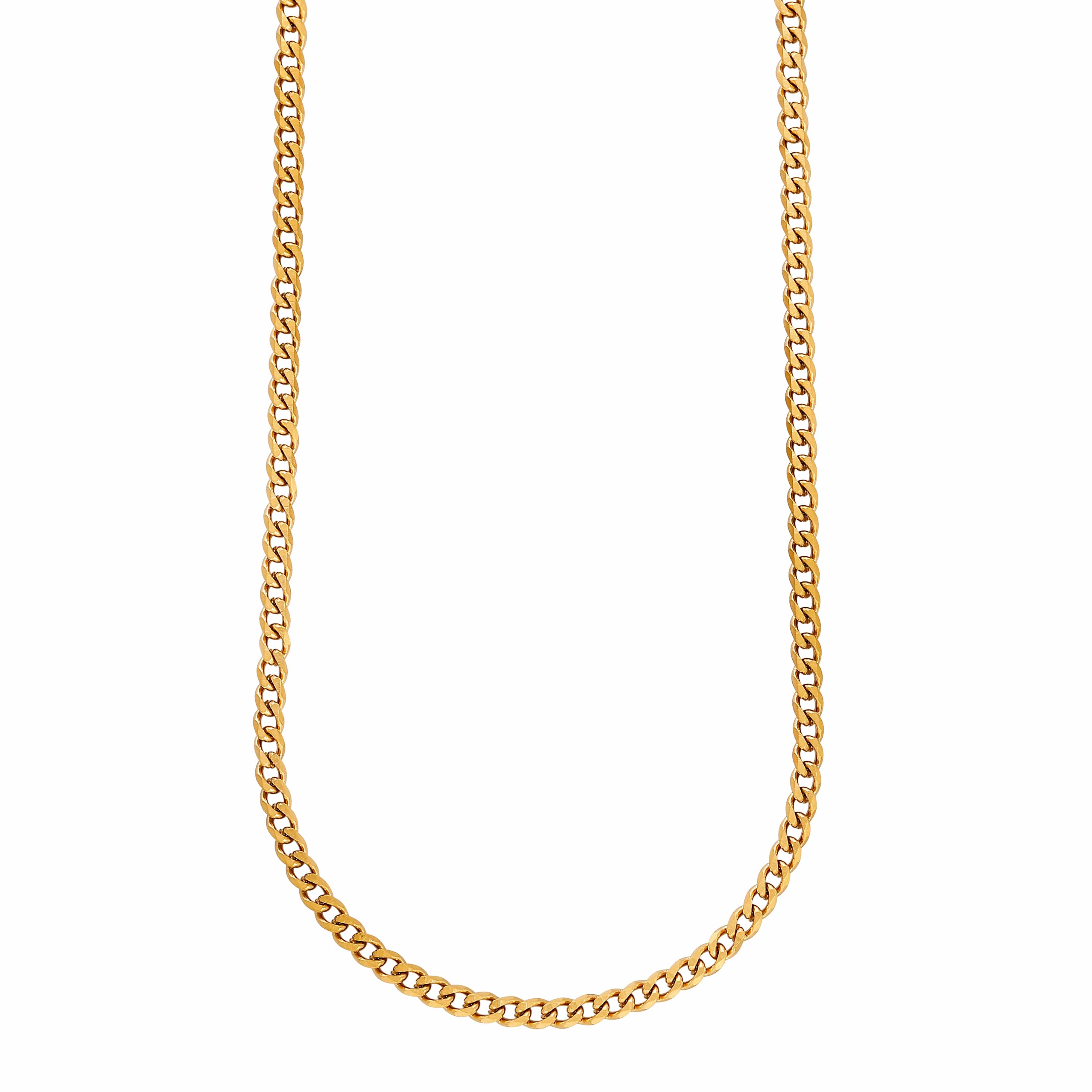 ACCIAIO 316L COLLANA ORO COLLANA CATENA BARBAZZALE PIATTA Ø 4mm