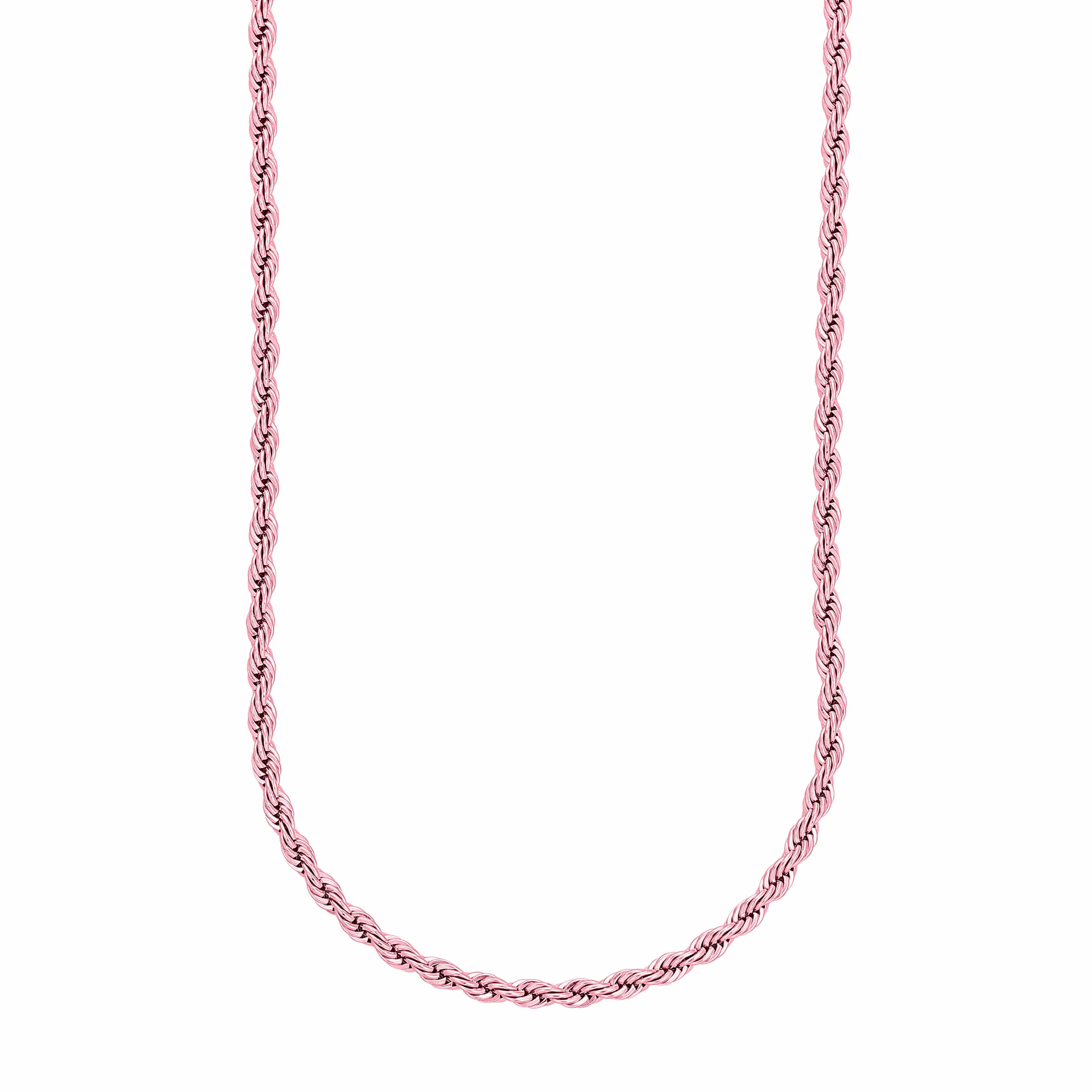 ACCIAIO 316L COLLANA ORO ROSA COLLANA CATENA TORCHON Ø 4mm