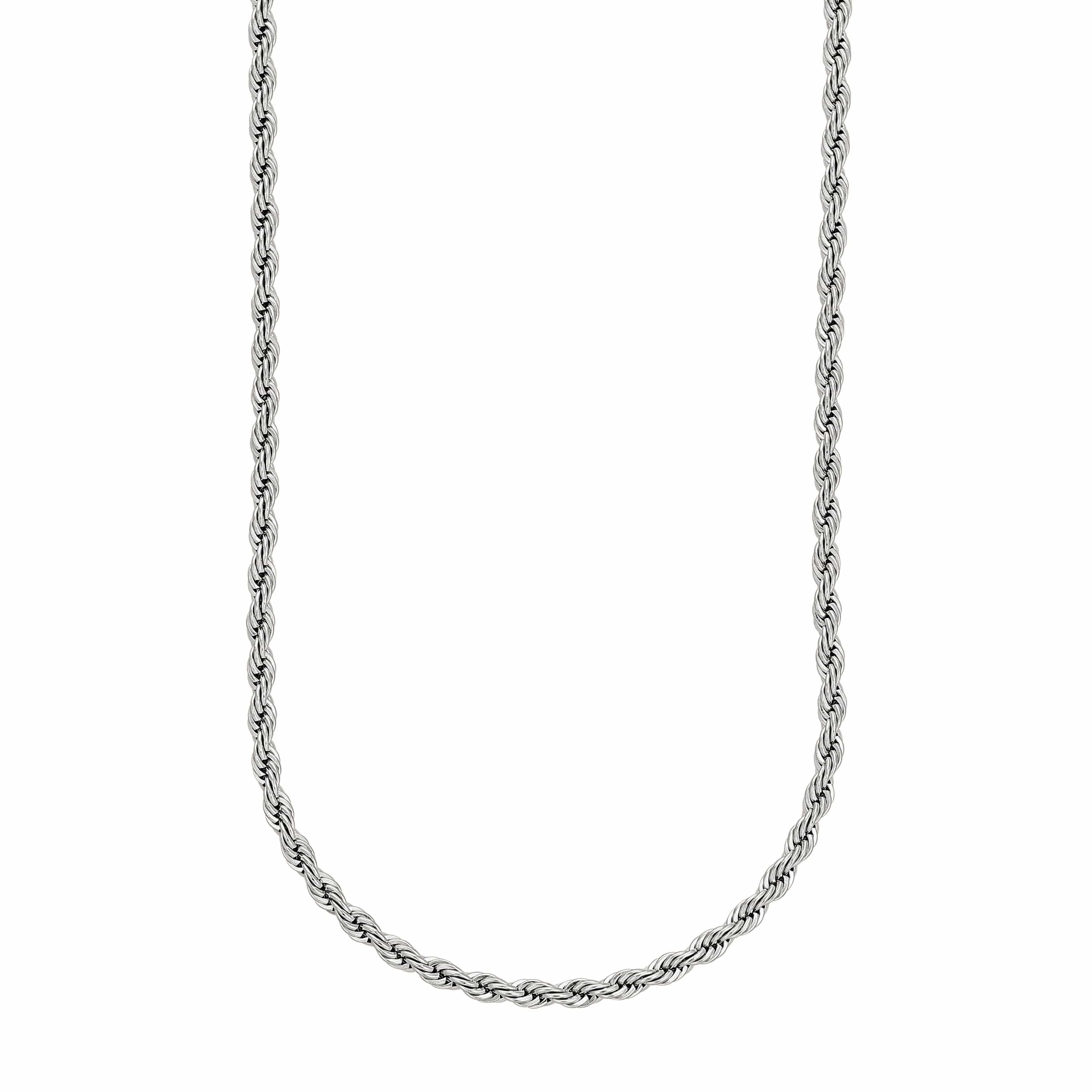 ACCIAIO 316L COLLANA SILVER COLLANA CATENA TORCHON Ø 4mm