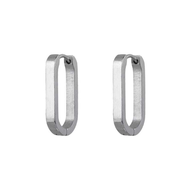 ACCIAIO 316L ORECCHINI COPPIA / SILVER ORECCHINO ACCIAIO OVALE