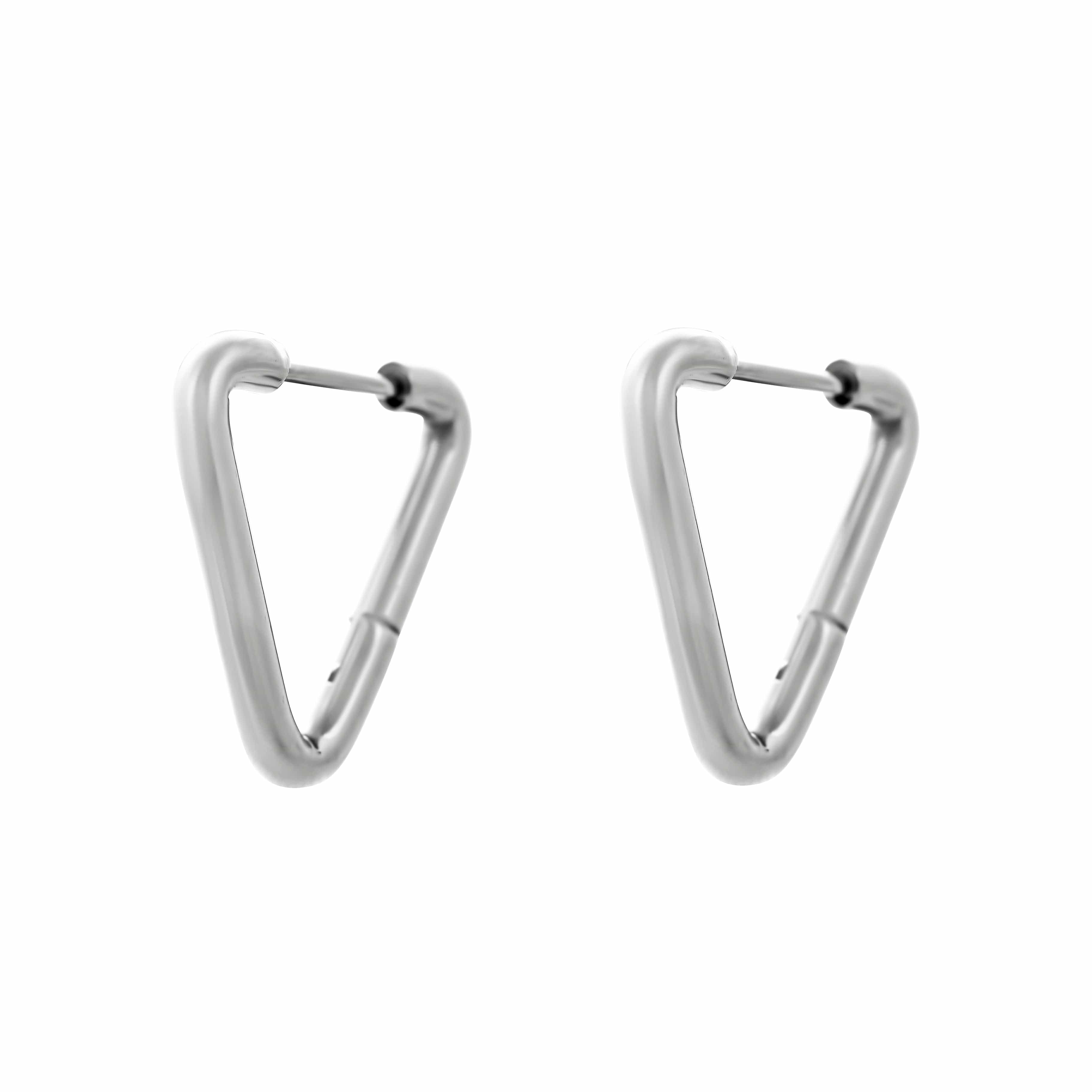 ACCIAIO 316L ORECCHINI ORECCHINO GEOMETRICO FORMA TRIANGOLO STONDATO
