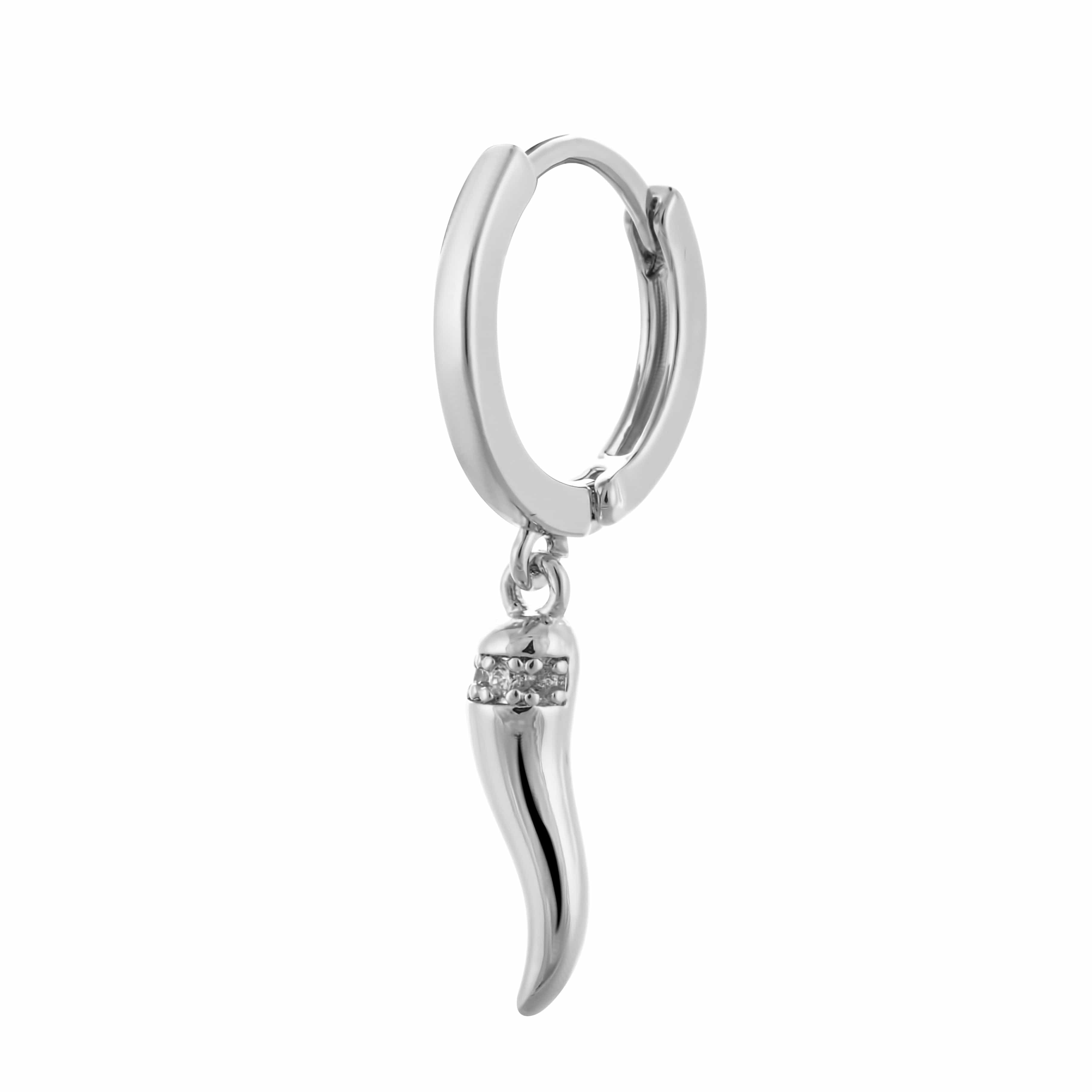 ACCIAO 316L ORECCHINI BIANCO MINI HOOPS SILVER PEPPER ZIRCONATI