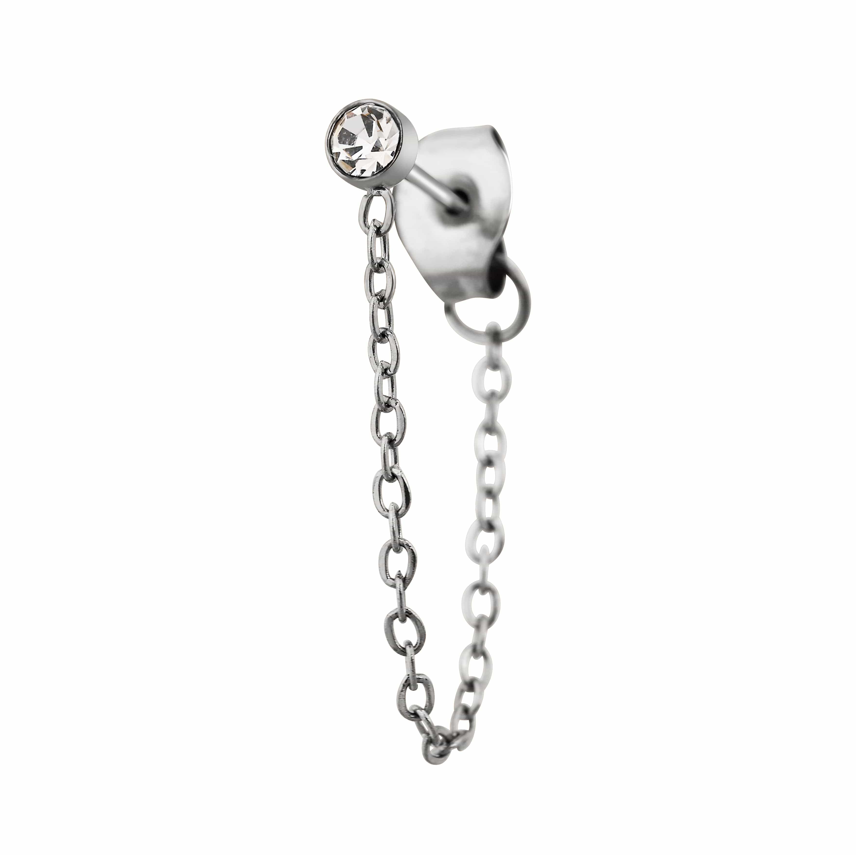 ACCIAO 316L ORECCHINI ORECCHINI SILVER PUNTO LUCE CATENA