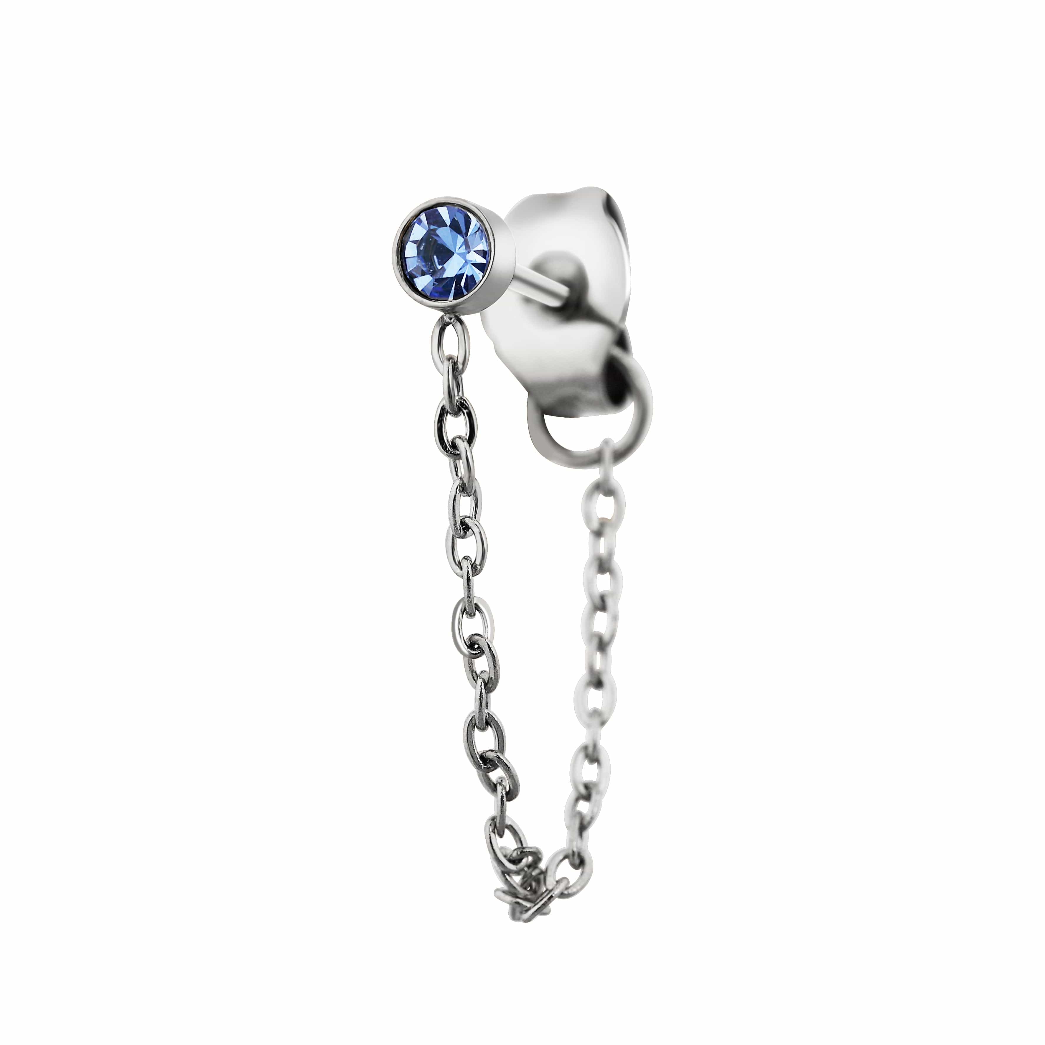 ACCIAO 316L ORECCHINI ORECCHINI SILVER PUNTO LUCE CATENA