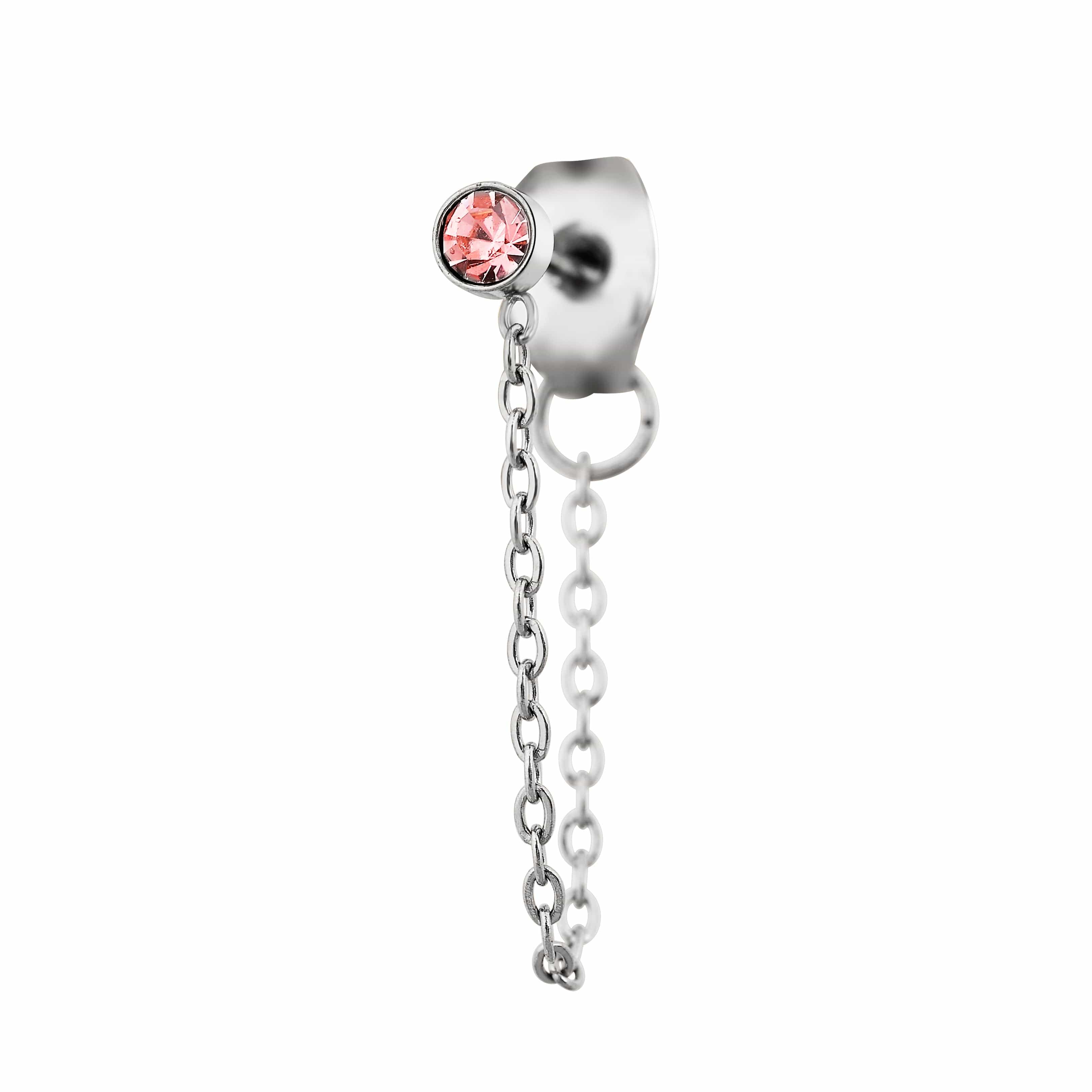 ACCIAO 316L ORECCHINI ORECCHINI SILVER PUNTO LUCE CATENA