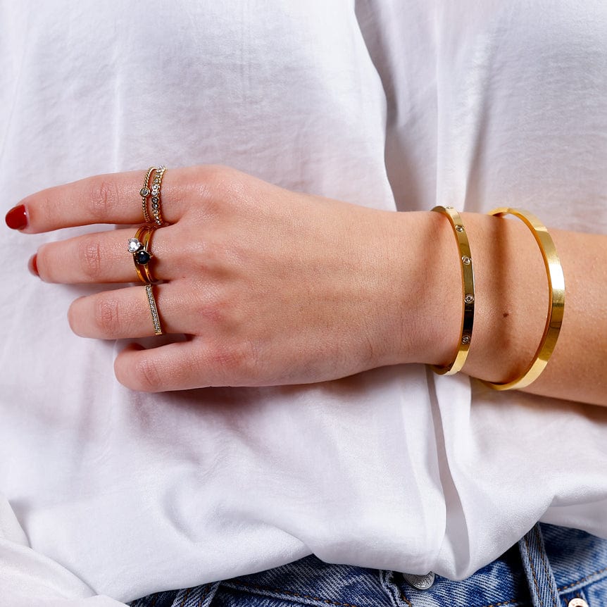 ACCIAIO 316L BRACCIALE RIGIDO ZIRCONI INCASTONATI