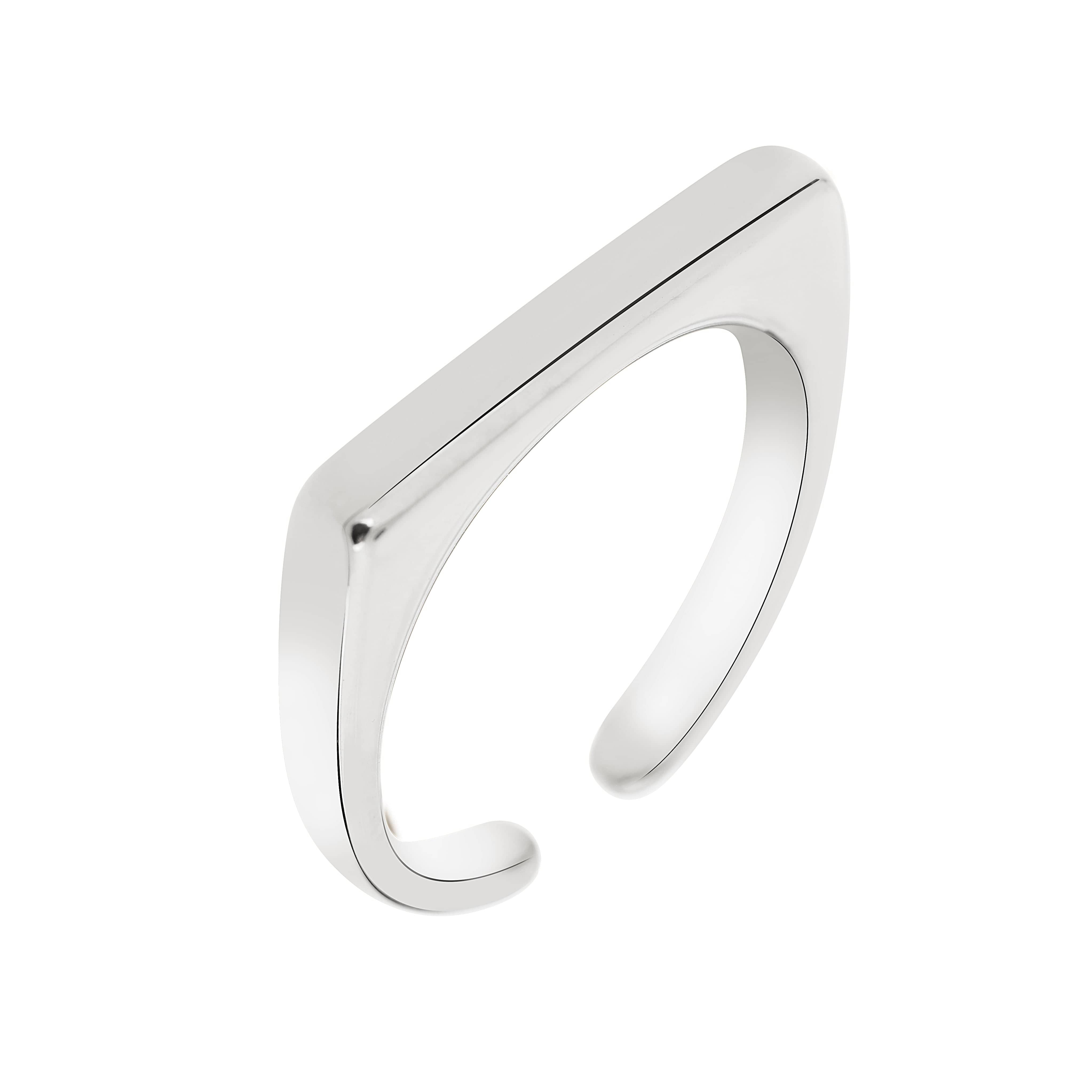 ACCIAIO 316L SILVER ANELLO BARRETTA ACCIAIO LISCIO