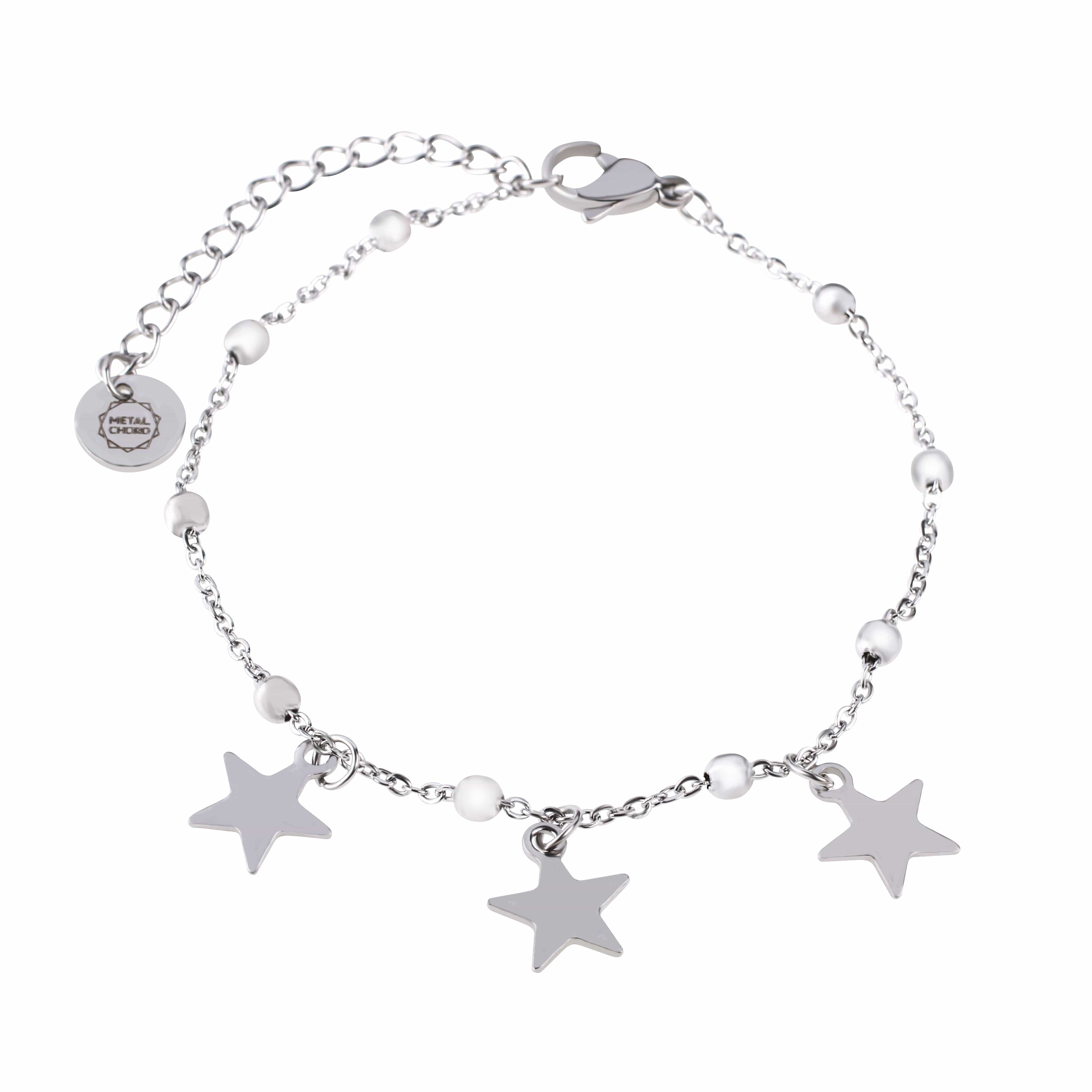 BRACCIALE 3 STELLE ACCIAIO LISCIO.