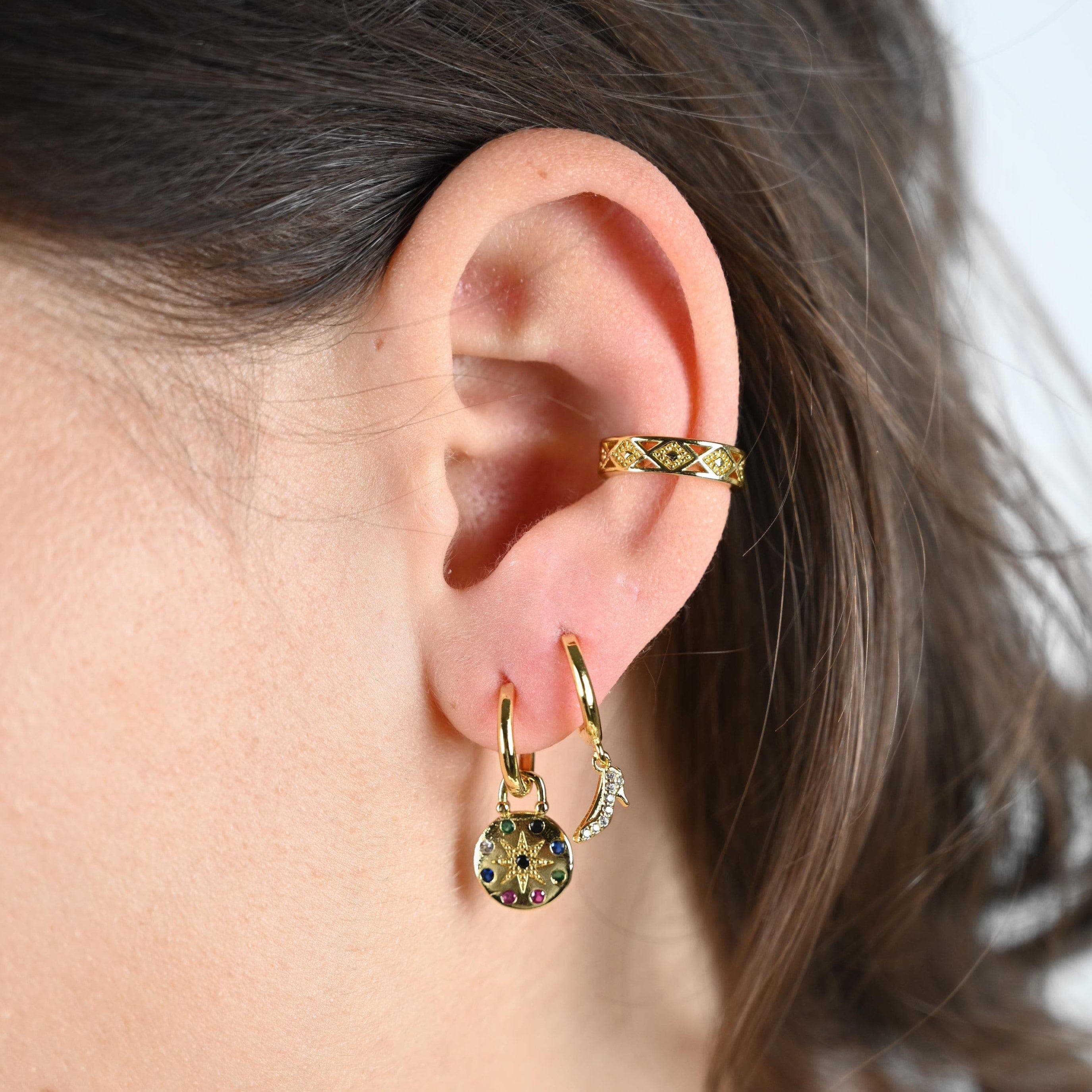 OTTONE EAR CUFF PIATTO AZTECO