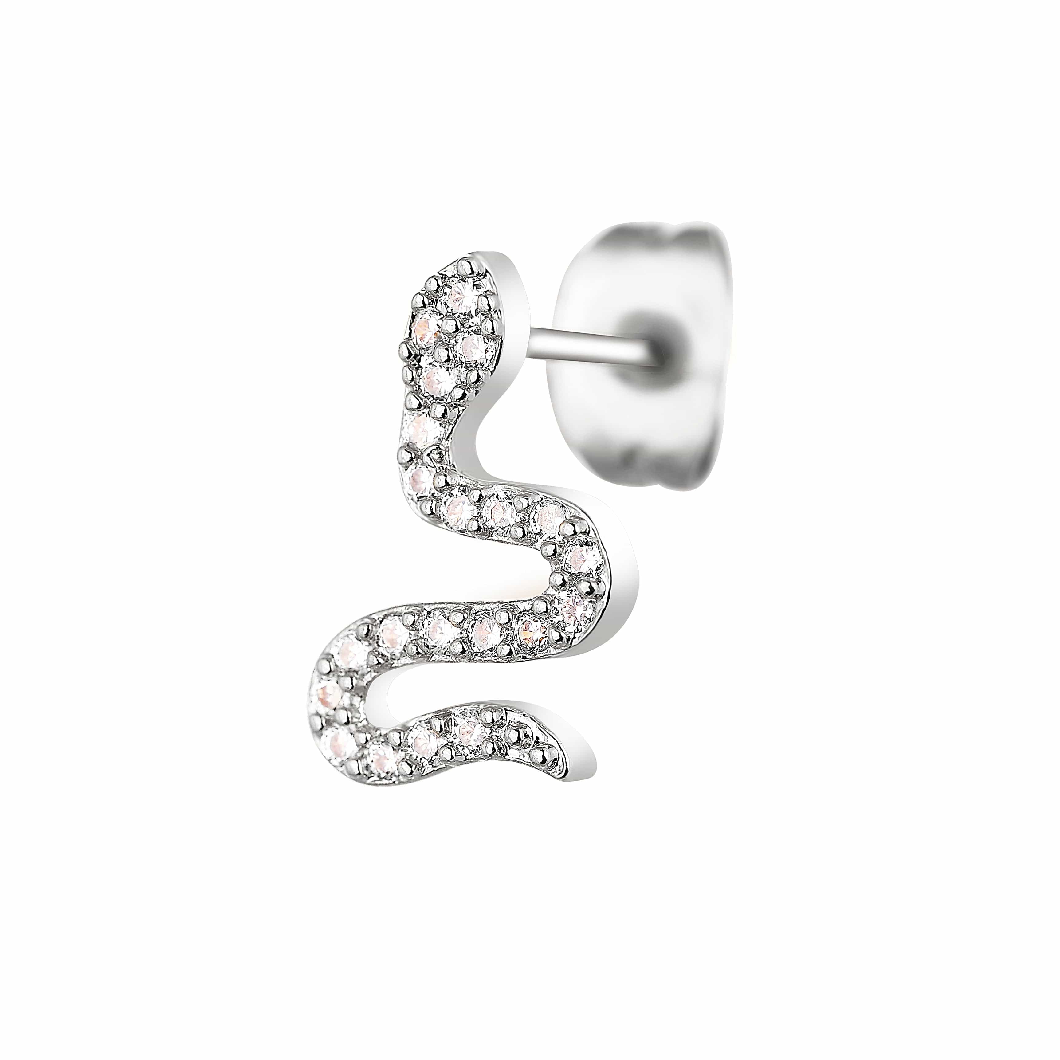 OTTONE SILVER MINI HOOPS PERNO SNAKE