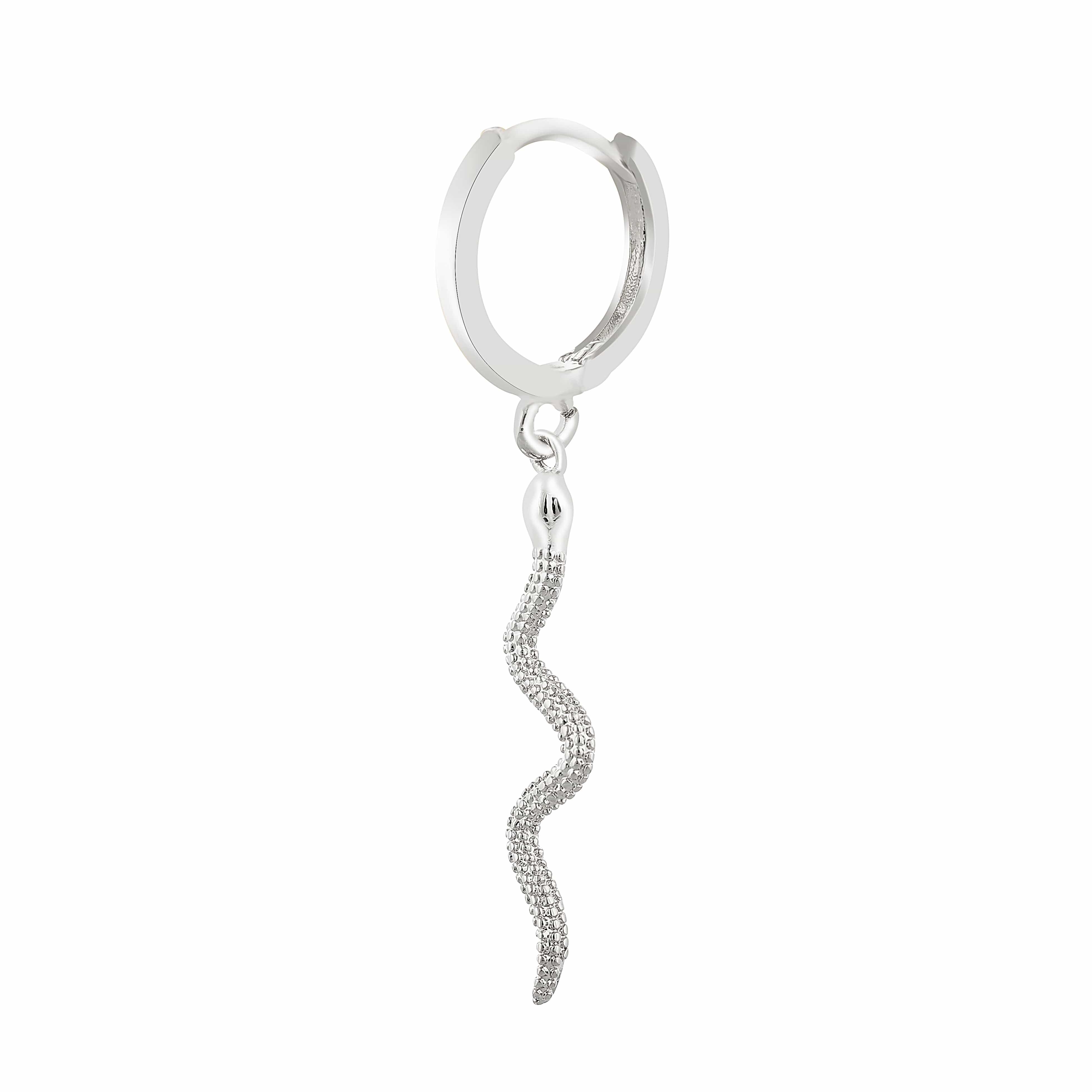 OTTONE SILVER MINI HOOPS SNAKE PUNTINATO
