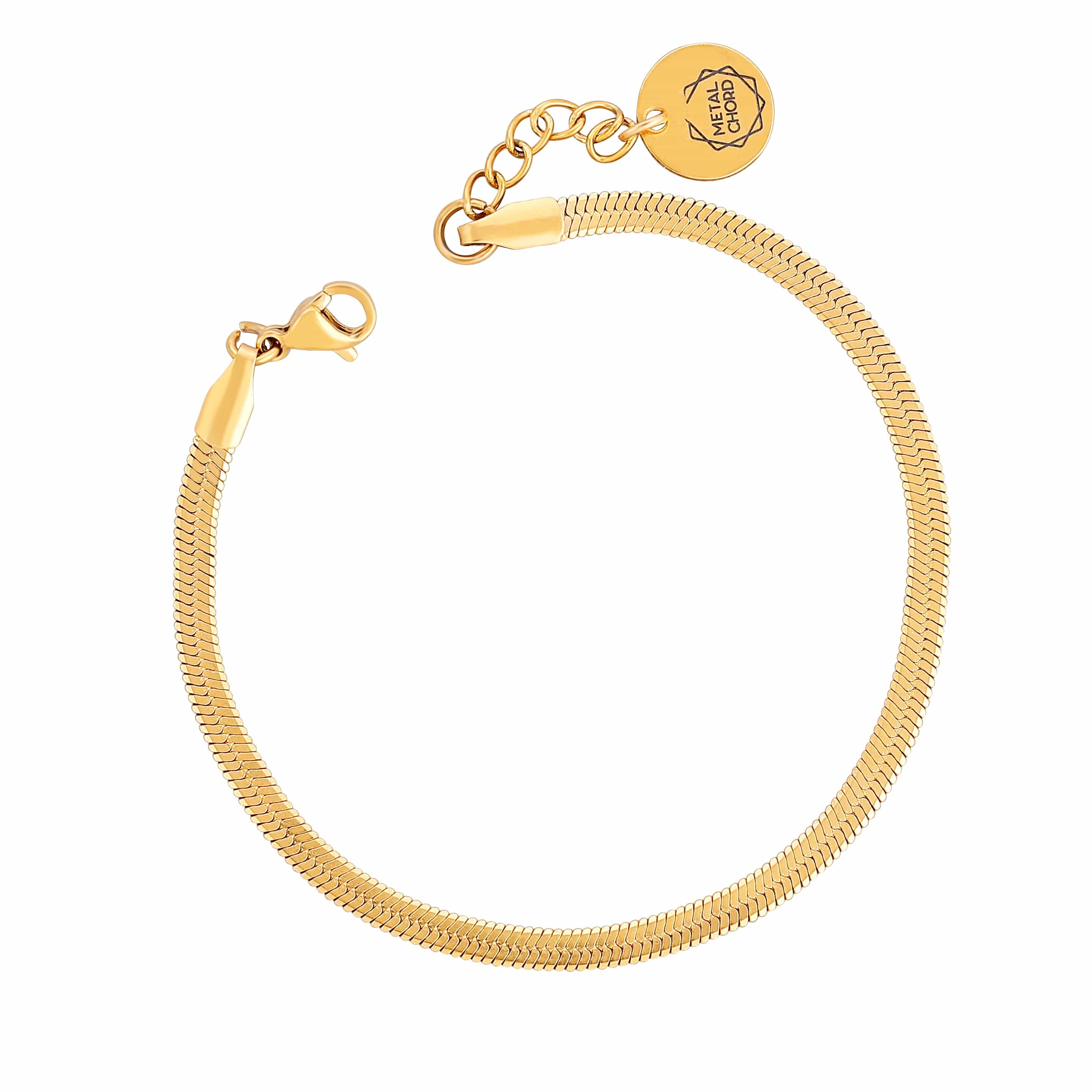 Icon Brand flat snake chain bracelet in gold | ASOS
