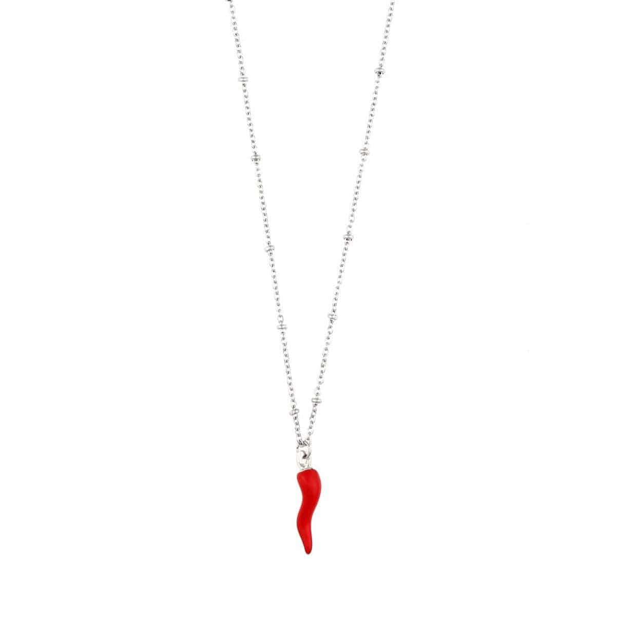 ACCIAIO 316L COLLANA COLLANA SILVER RED PEPPER