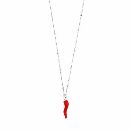 ACCIAIO 316L COLLANA COLLANA SILVER RED PEPPER