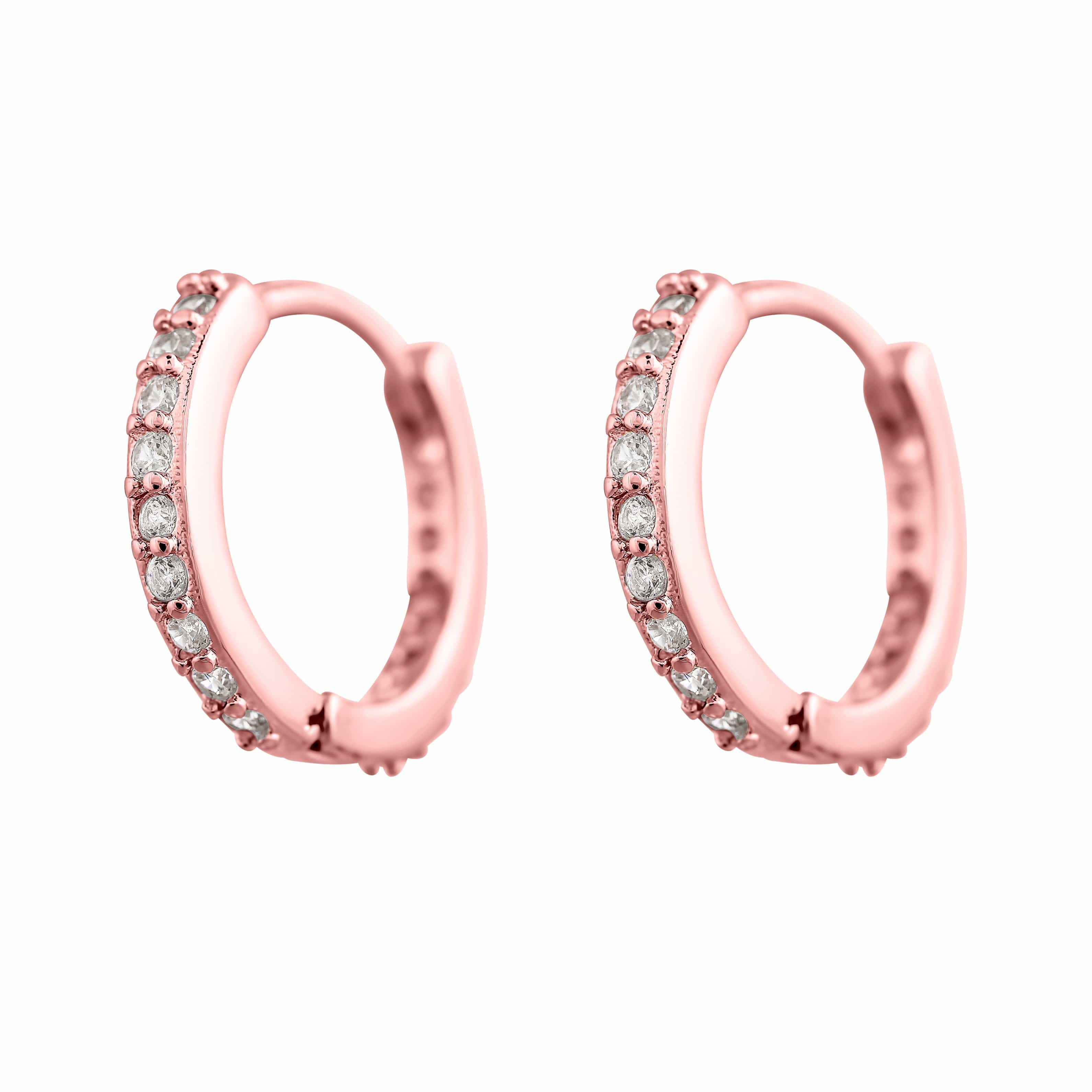 ACCIAIO 316L ORECCHINI BIANCO / 10mm / COPPIA BOCCOLINA HELIX ORO ROSA 10mm-8mm-6mm