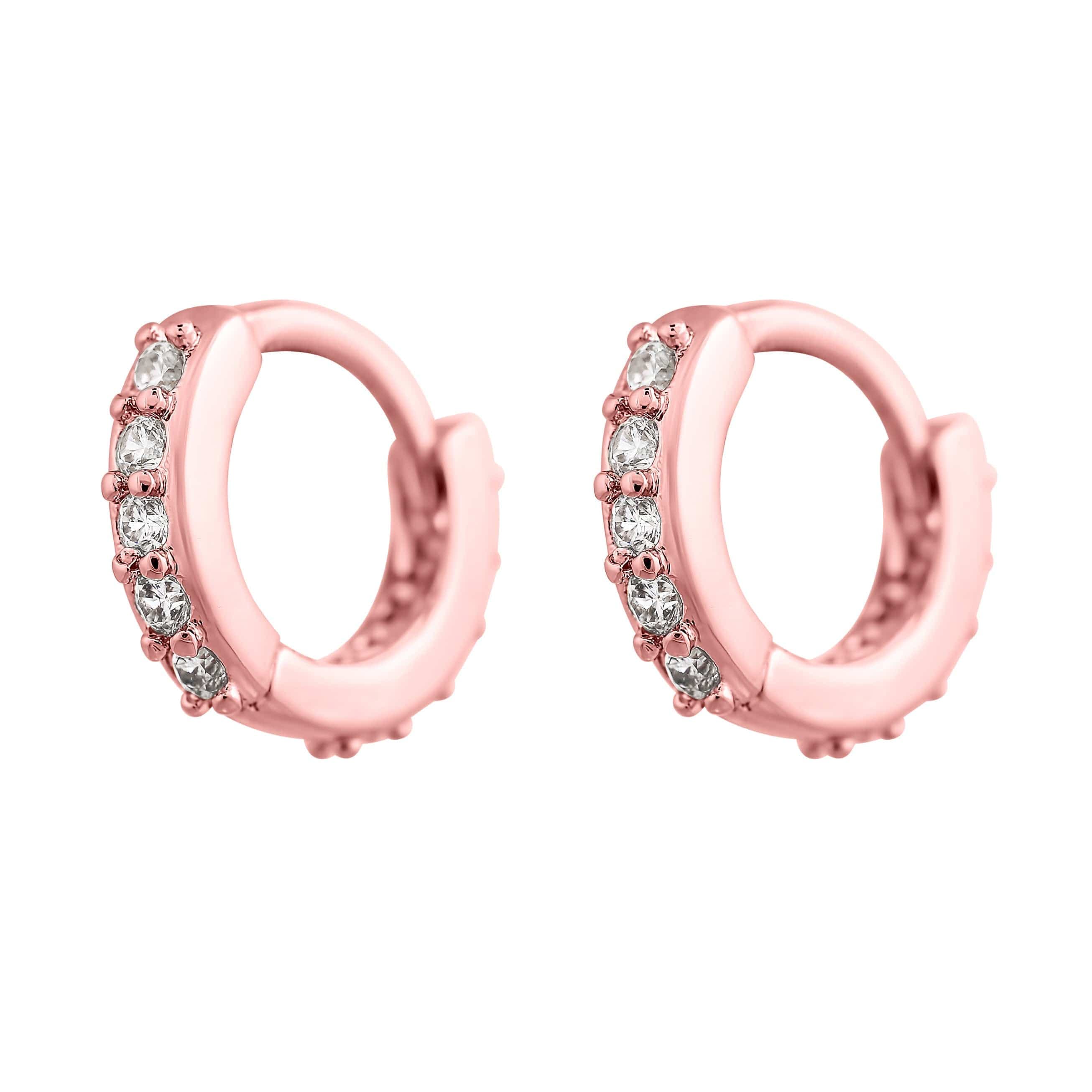 ACCIAIO 316L ORECCHINI BIANCO / 6mm / COPPIA BOCCOLINA HELIX ORO ROSA 10mm-8mm-6mm