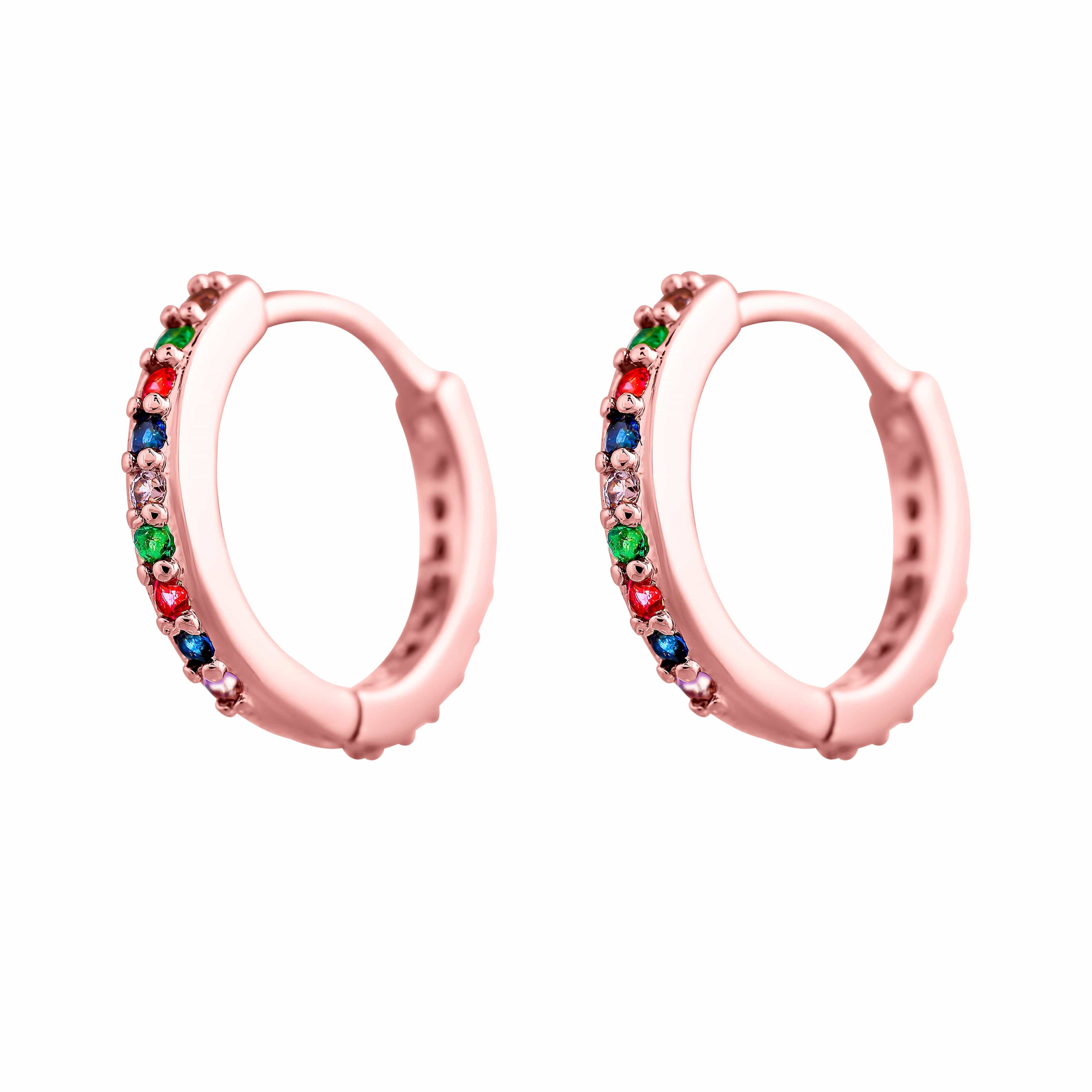 ACCIAIO 316L ORECCHINI MULTICOLOR / 10mm / COPPIA BOCCOLINA HELIX ORO ROSA 10mm-8mm-6mm