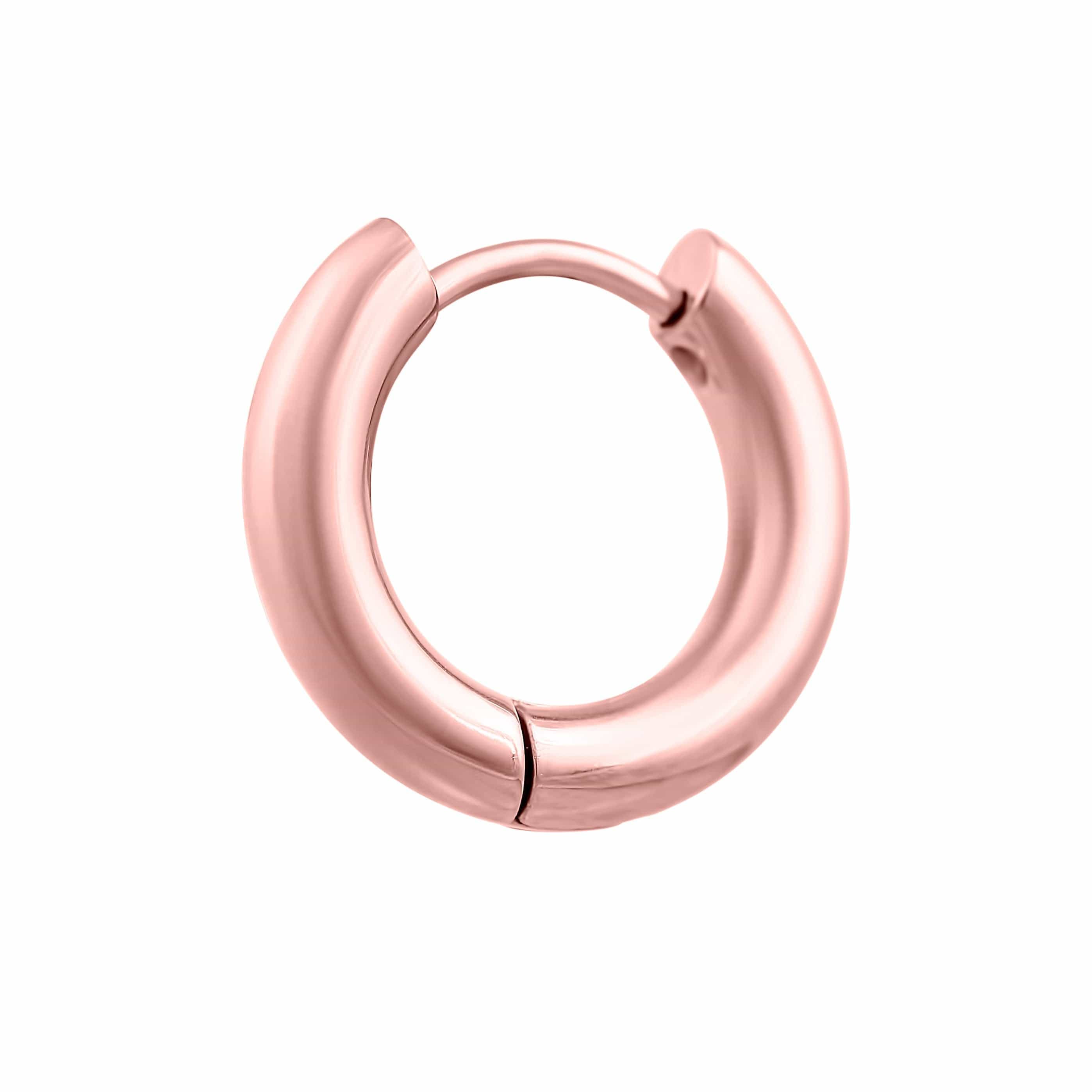 ACCIAIO 316L ORECCHINI ORO ROSA / 10mm / SINGOLO ORECCHINO HELIX ACCIAIO CERCHIO 3mm