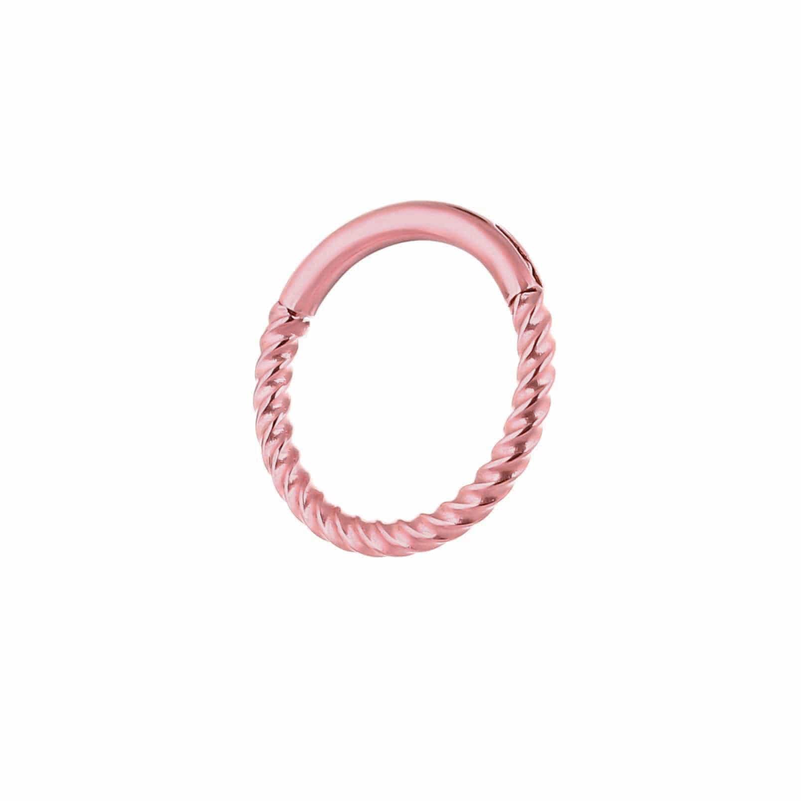 ACCIAIO 316L PIERCING ORO ROSA / 8mm PIERCING CLICKER INTRECCIO