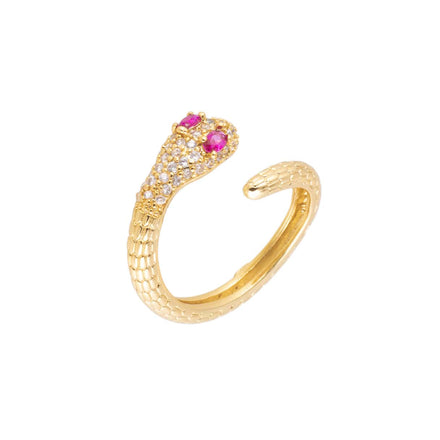 METAL CHORD ANELLO ORO / FUXIA ANELLO SNAKE ZIRCONI