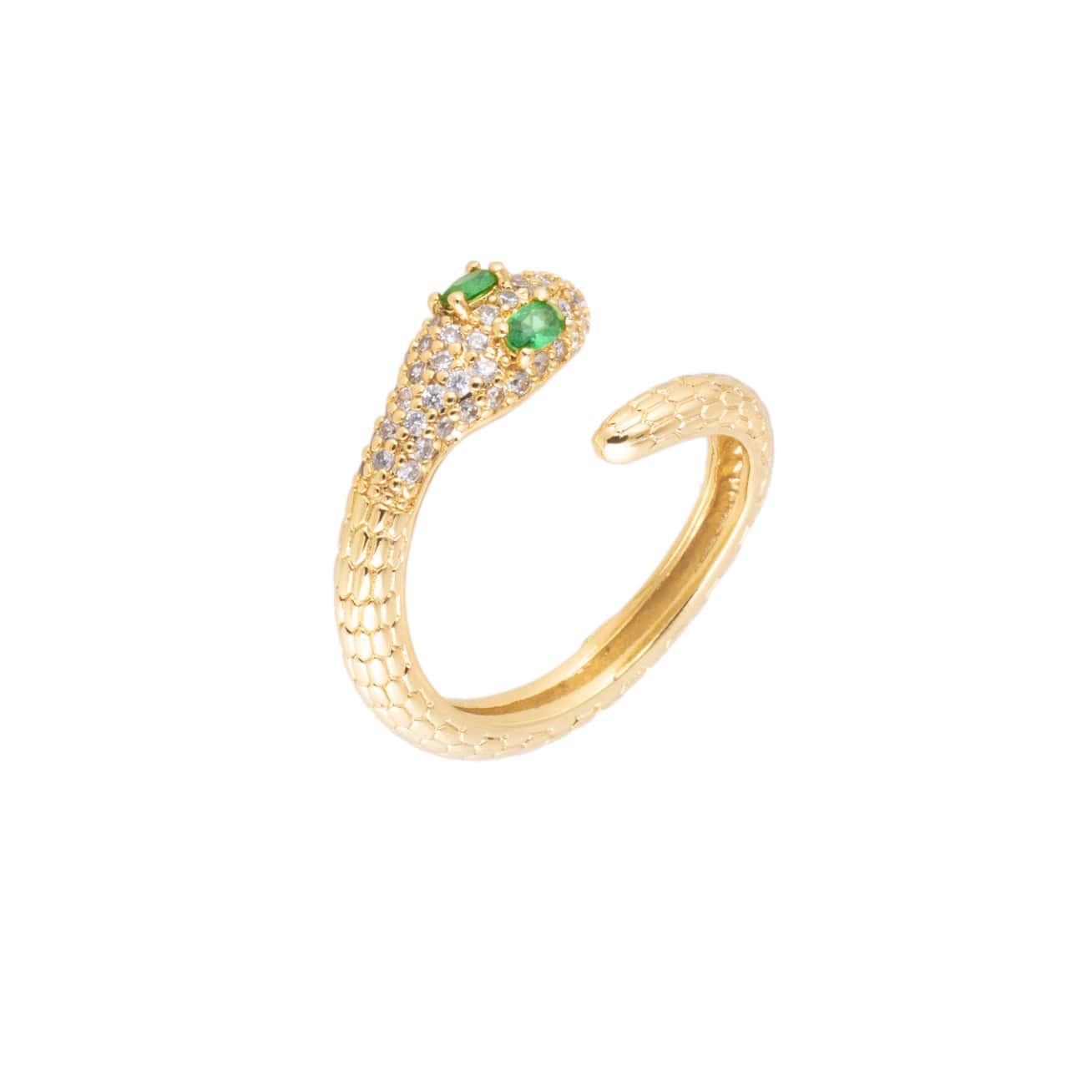 METAL CHORD ANELLO ORO / VERDE ANELLO SNAKE ZIRCONI