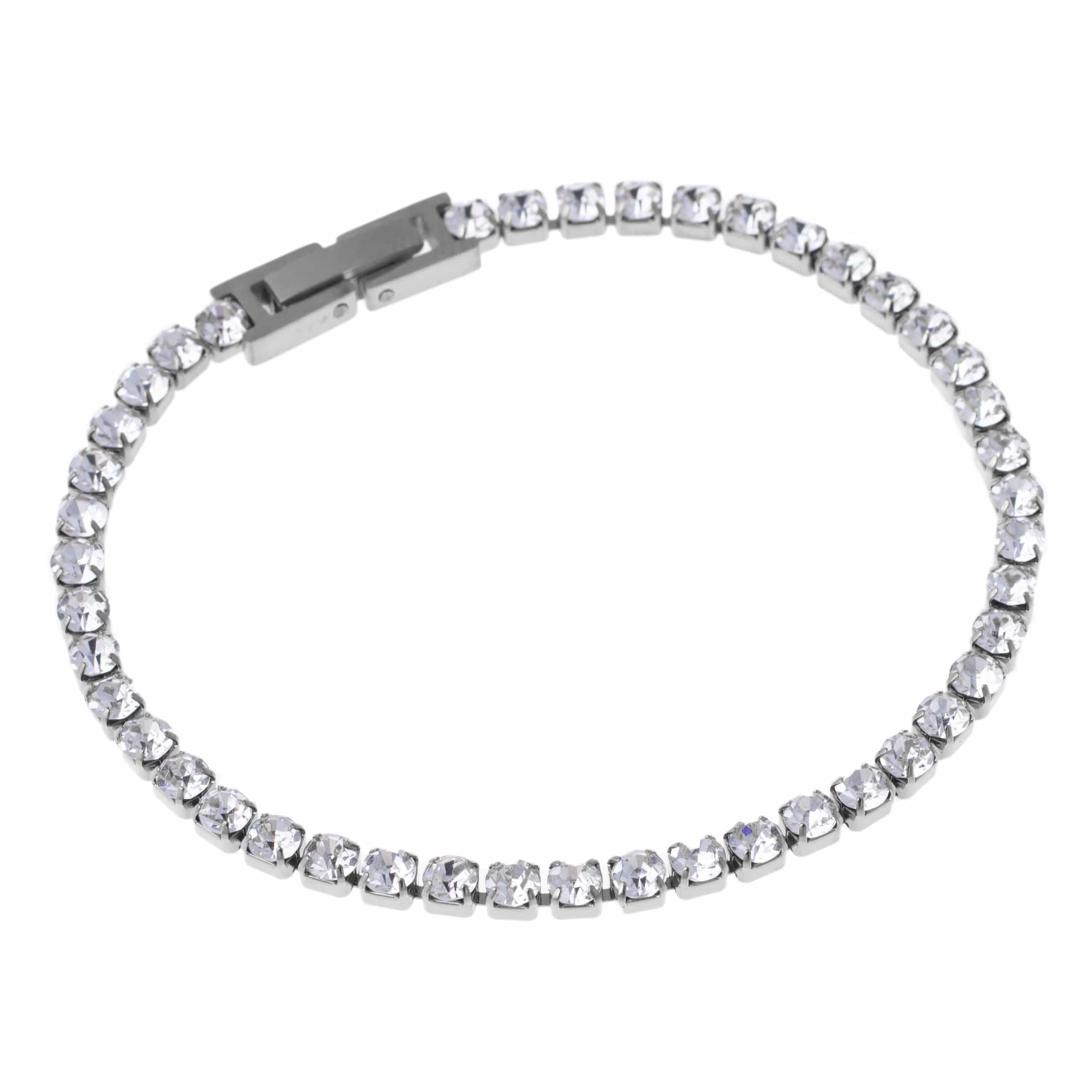 BRACCIALE SILVER TENNIS SINGOLO CRISTALLO 3MM.