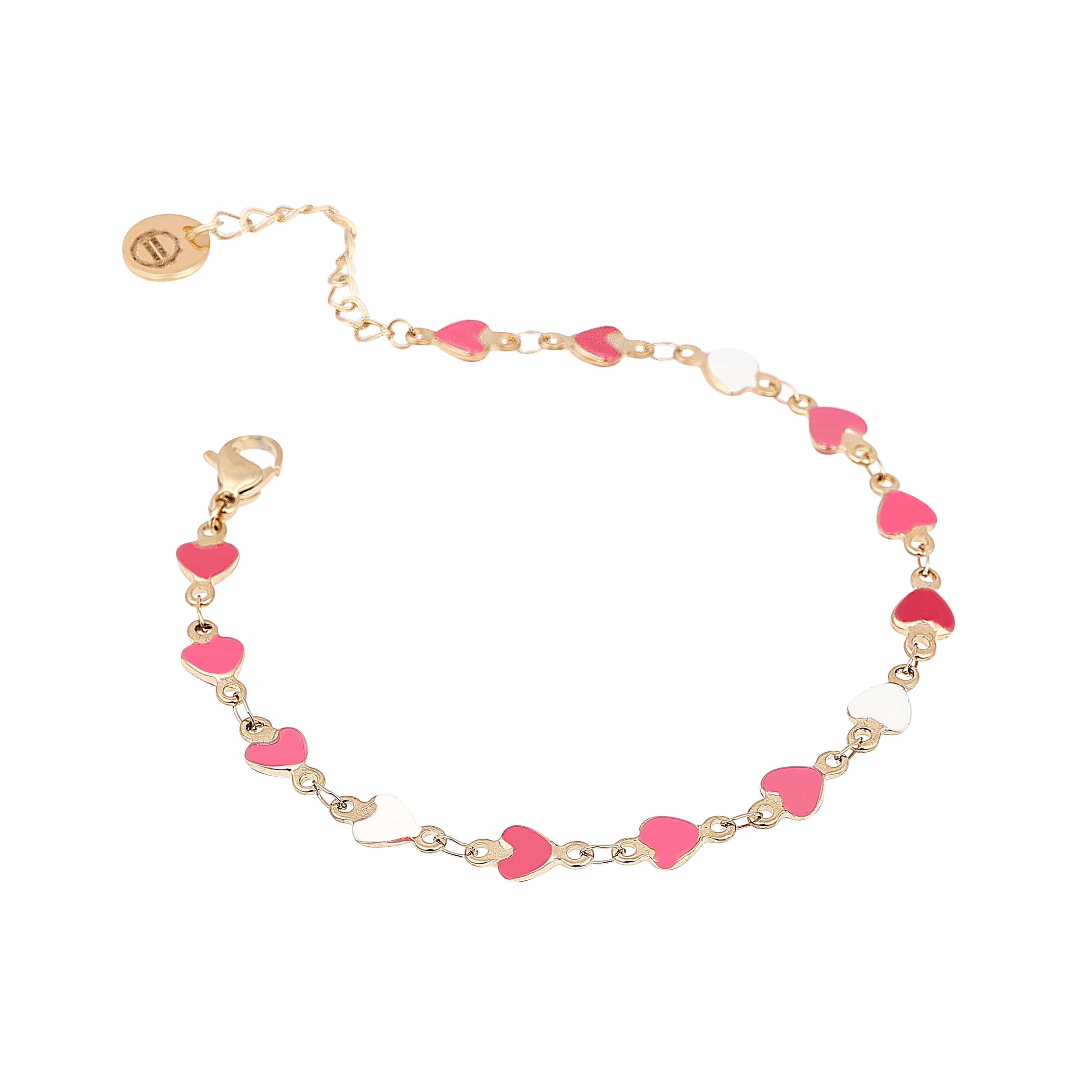 METAL CHORD BRACCIALETTO FUXIA BRACCIALE SMALTATO MULTICUORI