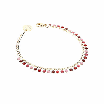 METAL CHORD BRACCIALETTO ROSSO BRACCIALE MULTIMEDAGLINE SMALTATE