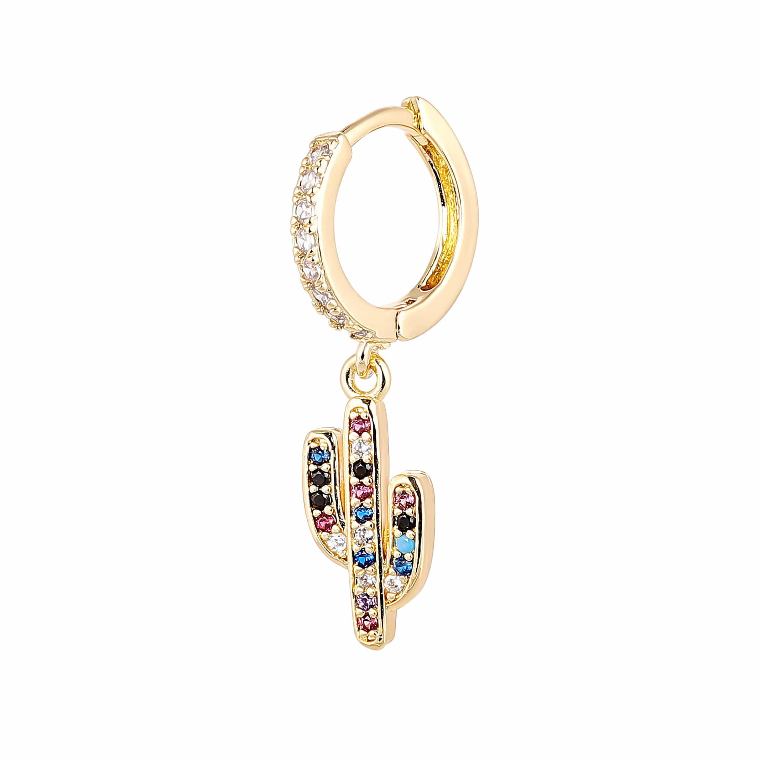 METAL CHORD ORECCHINI CACTUS ZIRCONE MULTICOLOR