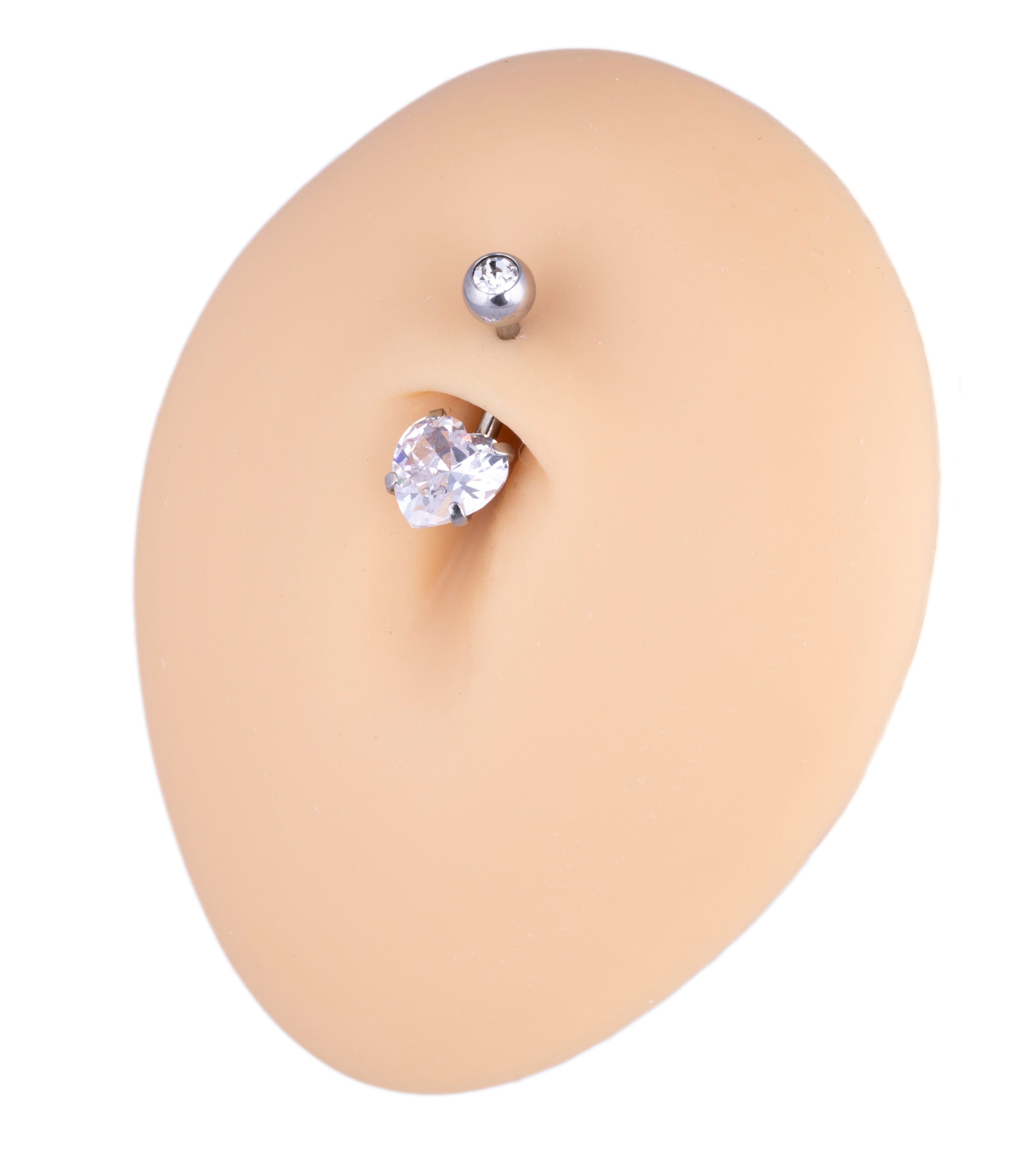 PIERCING NAVEL SFERA CUORE CRISTALLO APERTO.