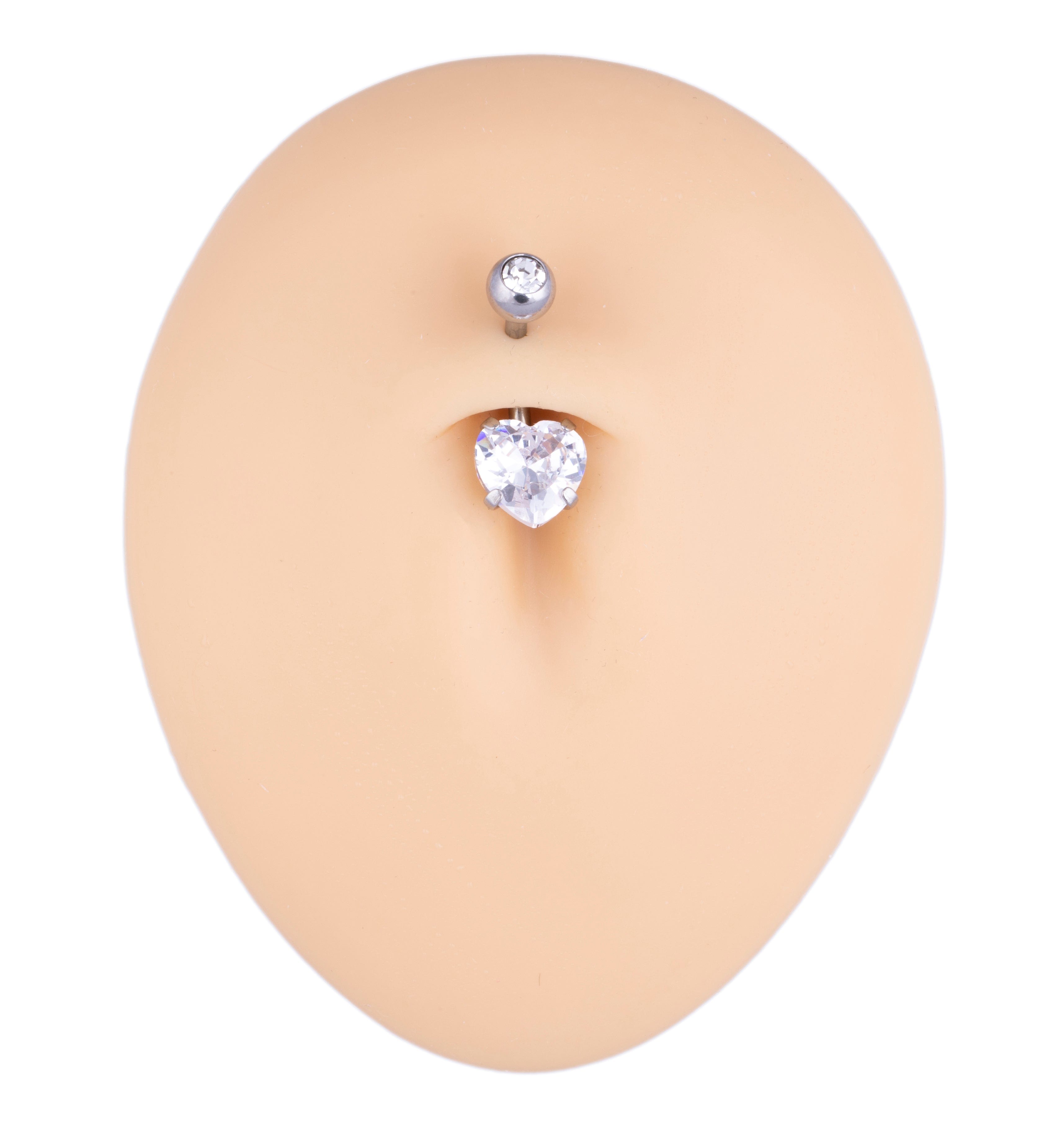 PIERCING NAVEL SFERA CUORE CRISTALLO APERTO.