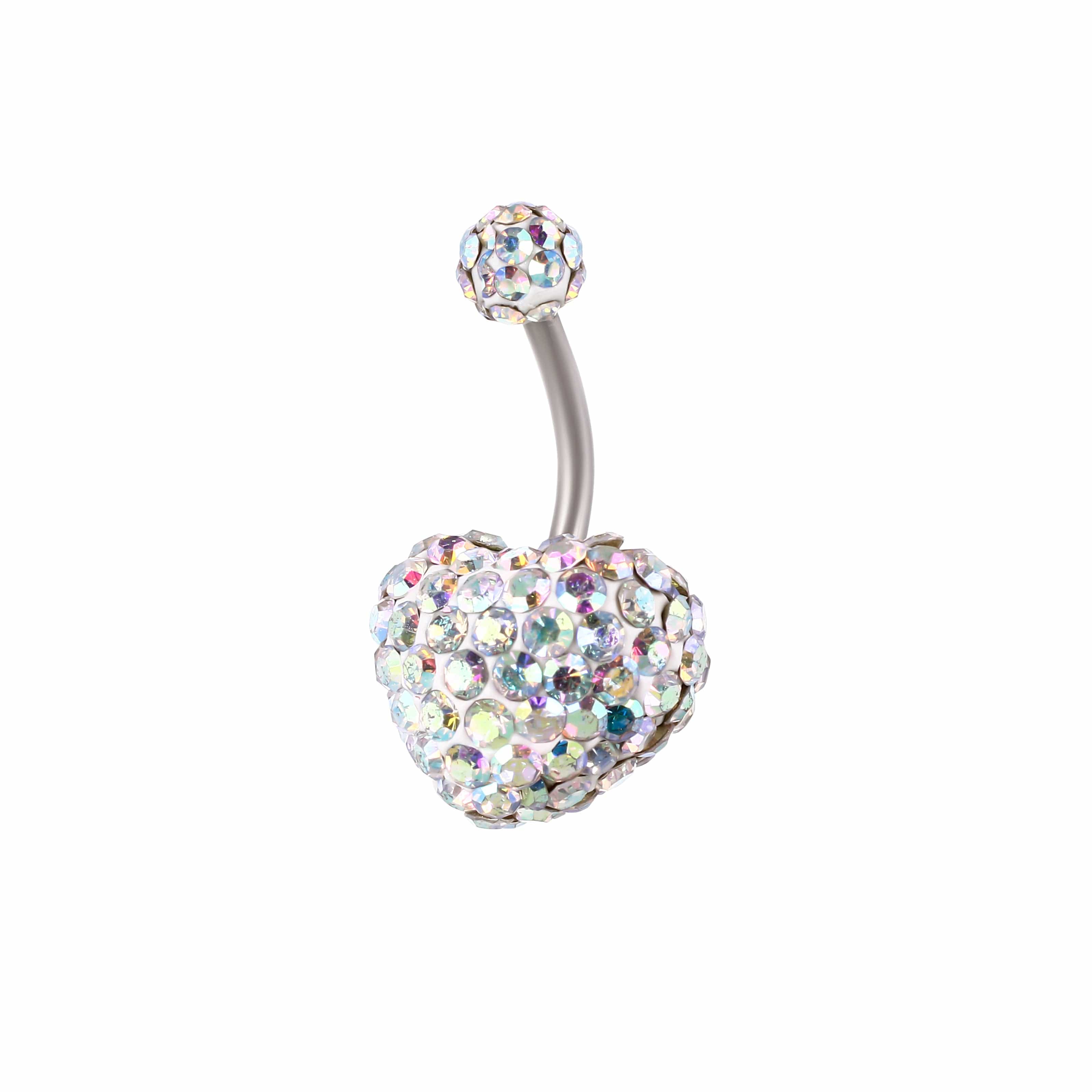 PIERCING NAVEL CUORE STRASS.