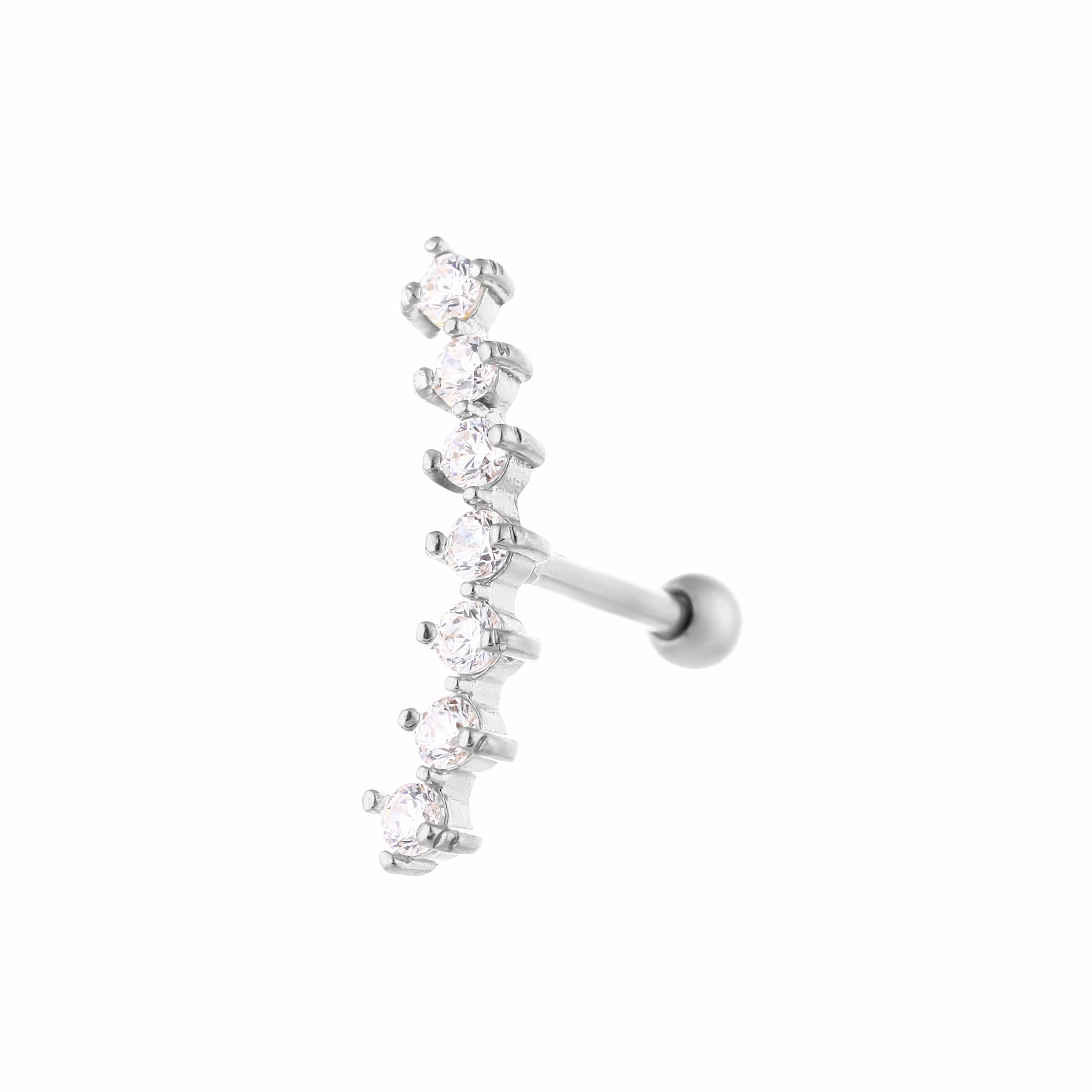 PIERCING BARRETTA SFERA 7 ZIRCONI.