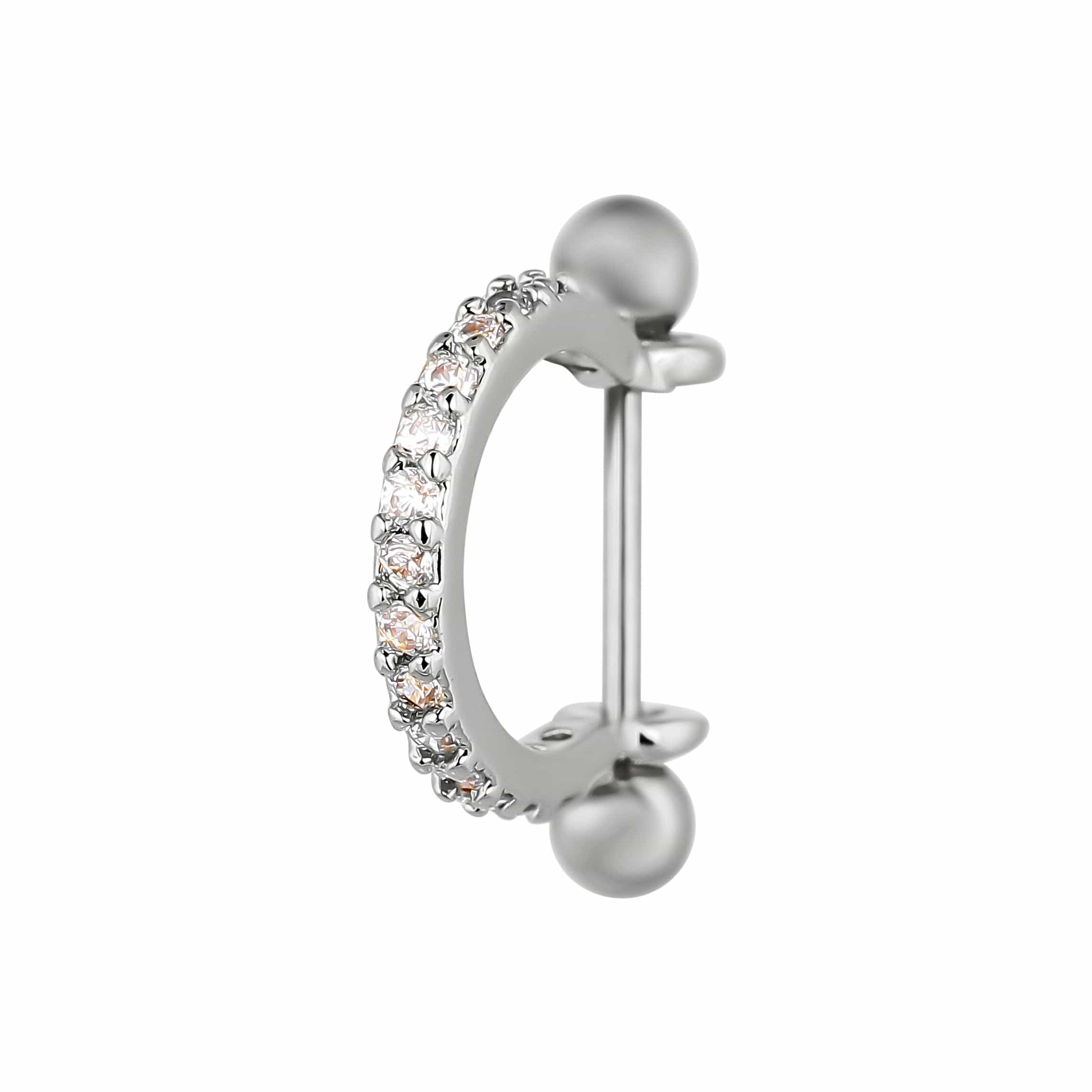 METAL CHORD PIERCING SILVER PIERCING HELIX BILANCIERE CORONA LISCIA