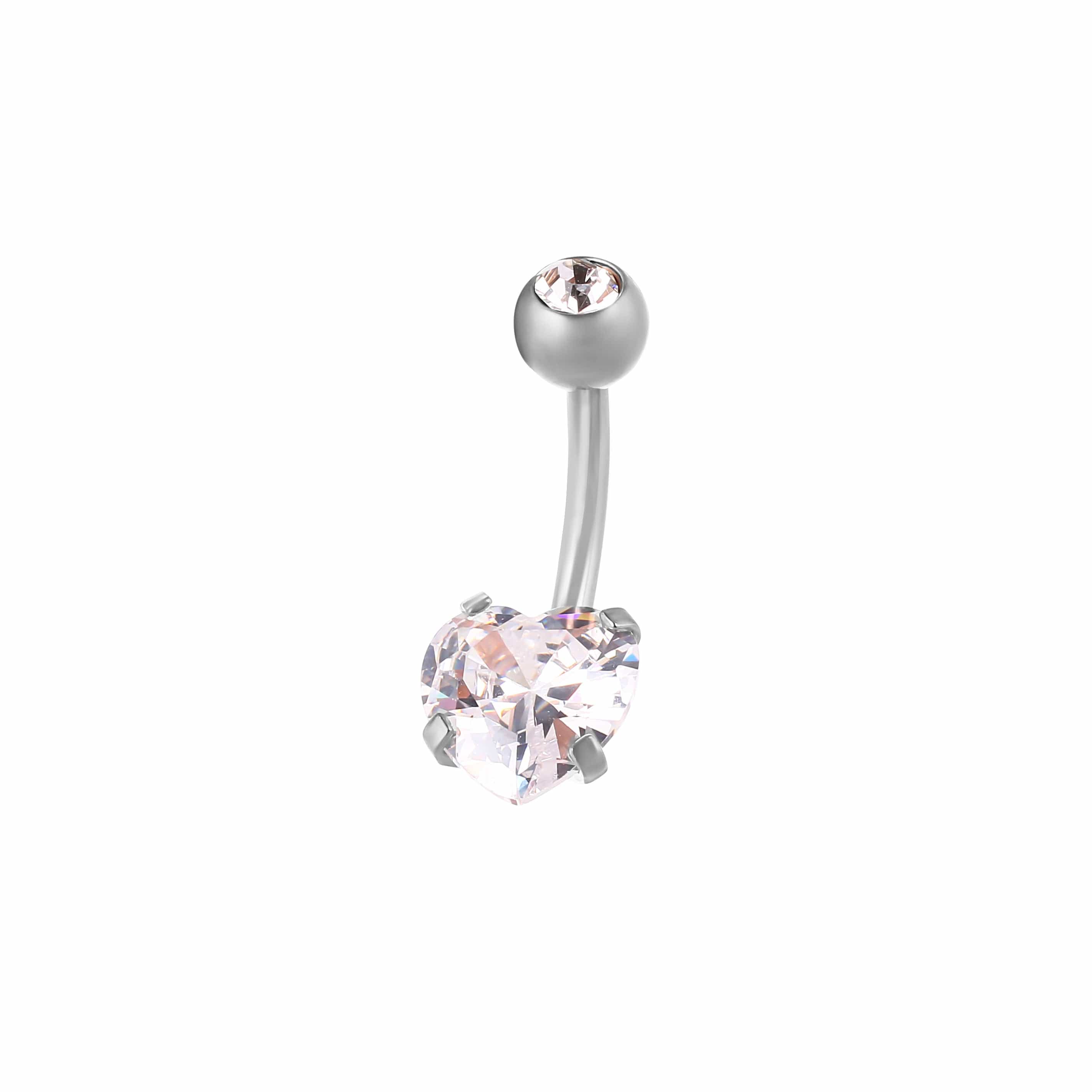 PIERCING NAVEL SFERA CUORE CRISTALLO APERTO.