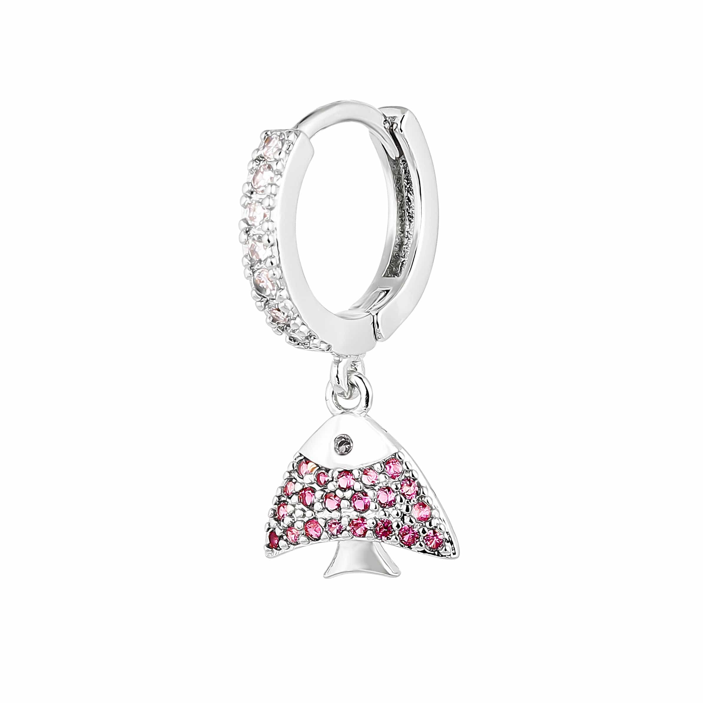 METAL CHORD SILVER MINI HOOPS PESCE TROPICALE